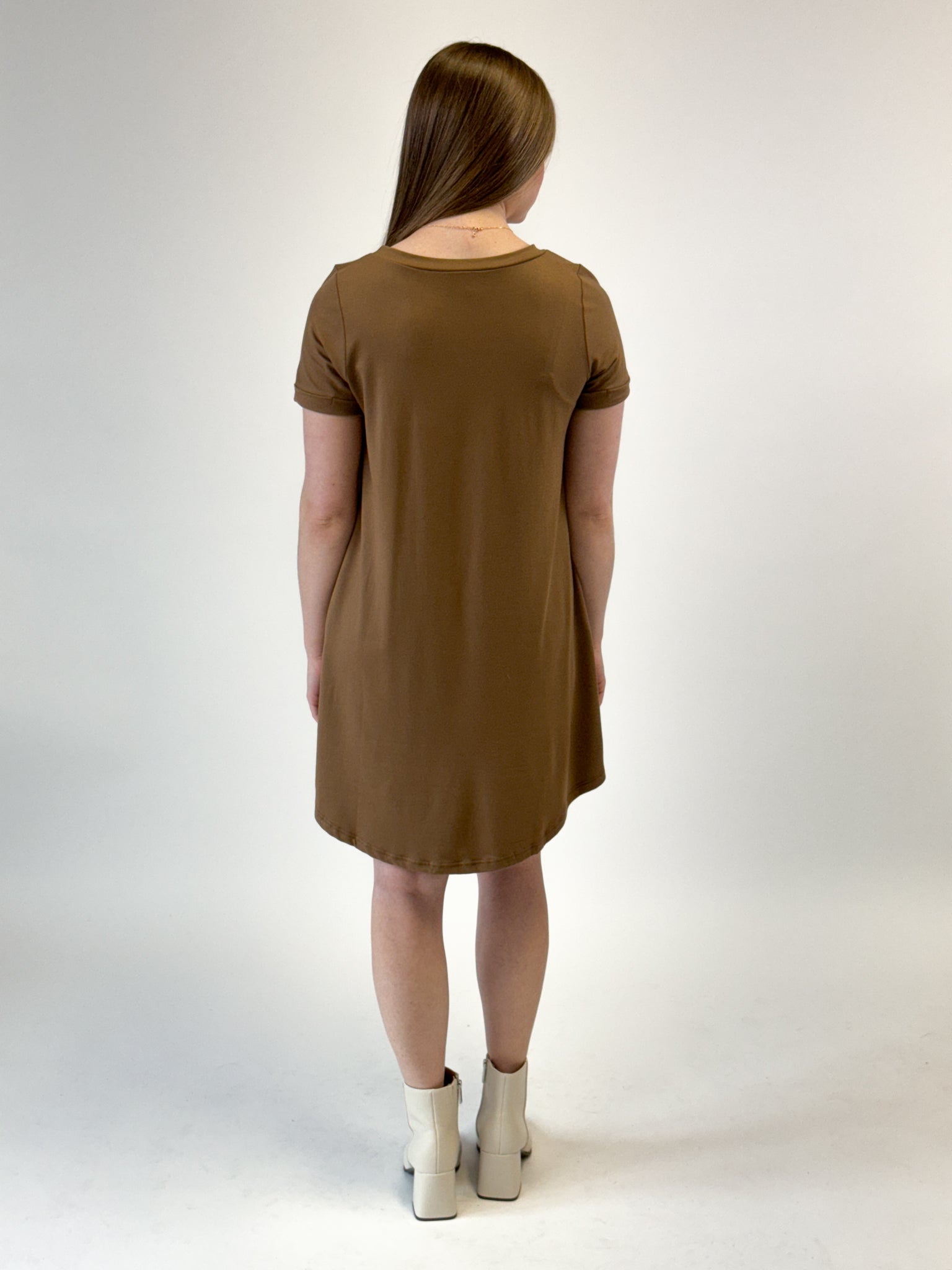 Round Neck Short Sleeve Knit Dress