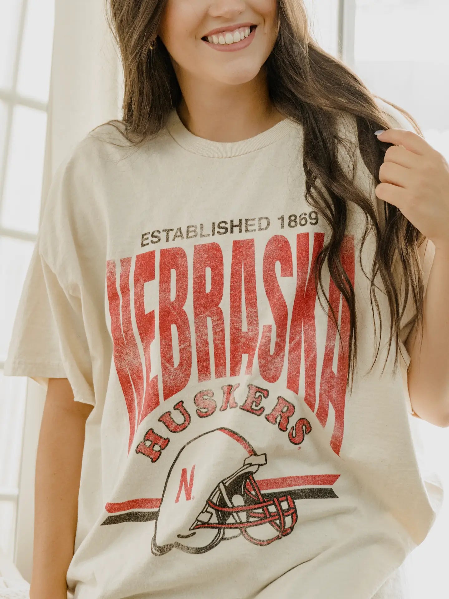 Nebraska Helmet Off Vintage Tee