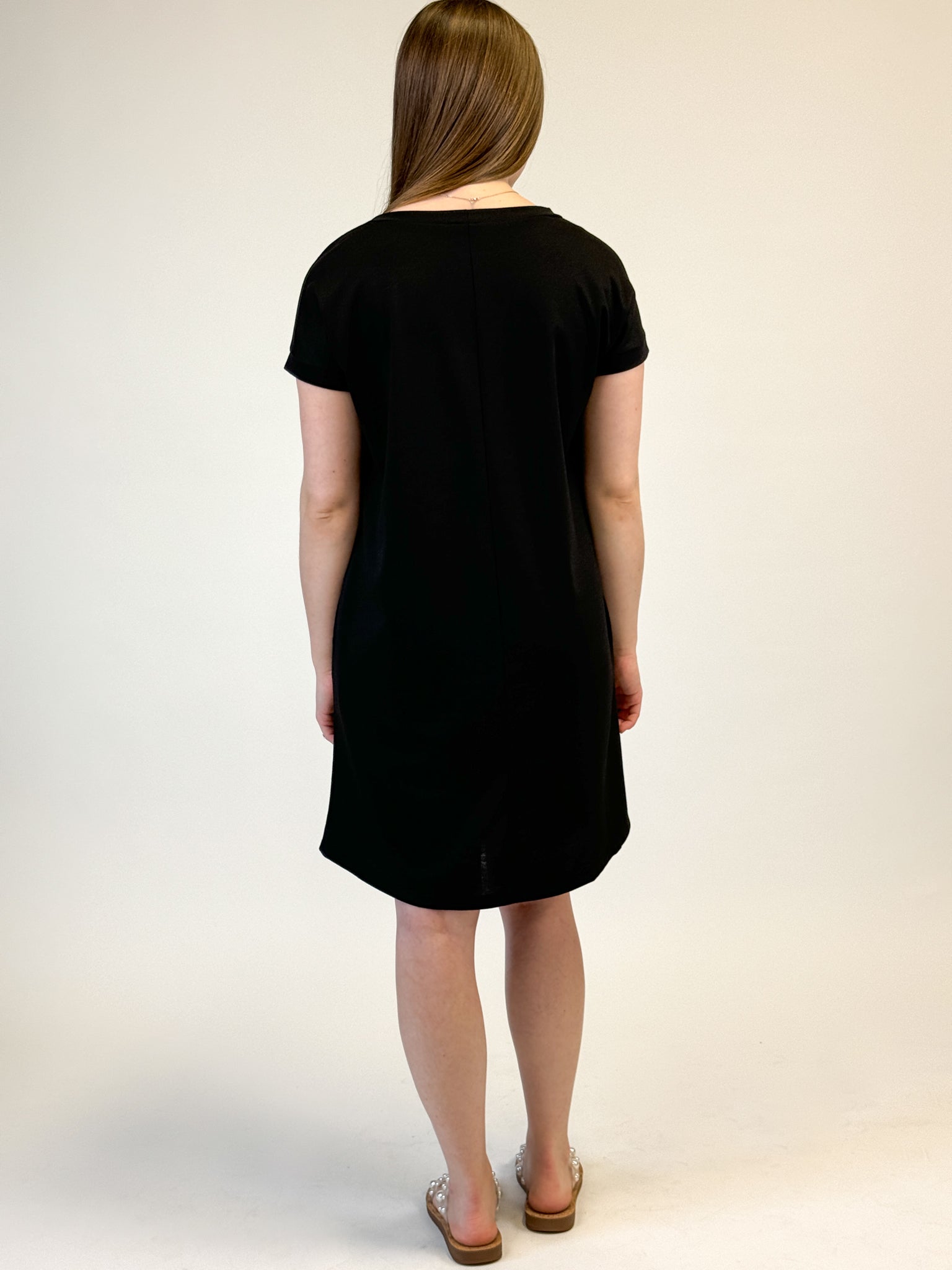 Solid Terry Dress - Black