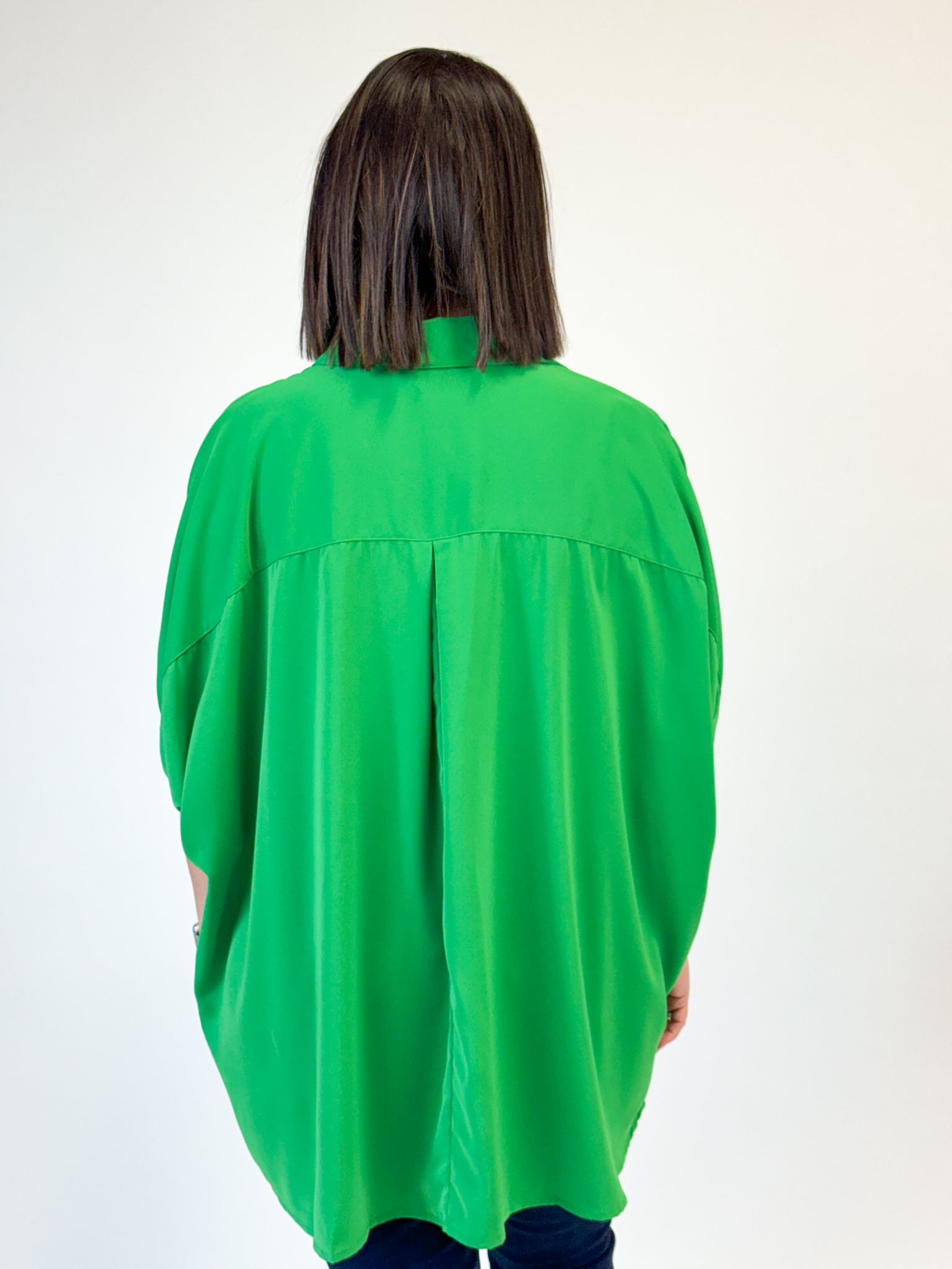 Green Tunic Button Up Shirt