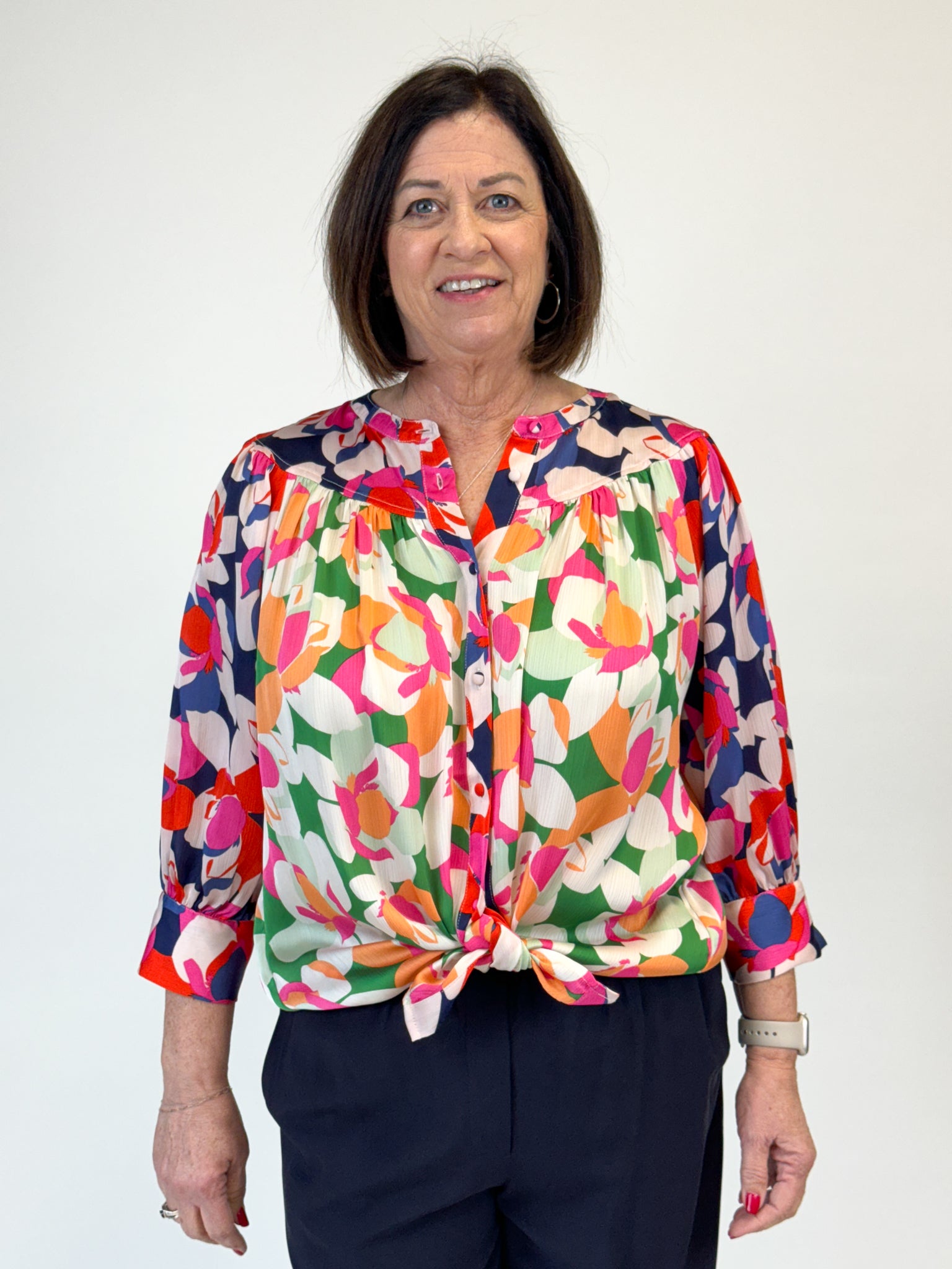 Floral Print Satin Top