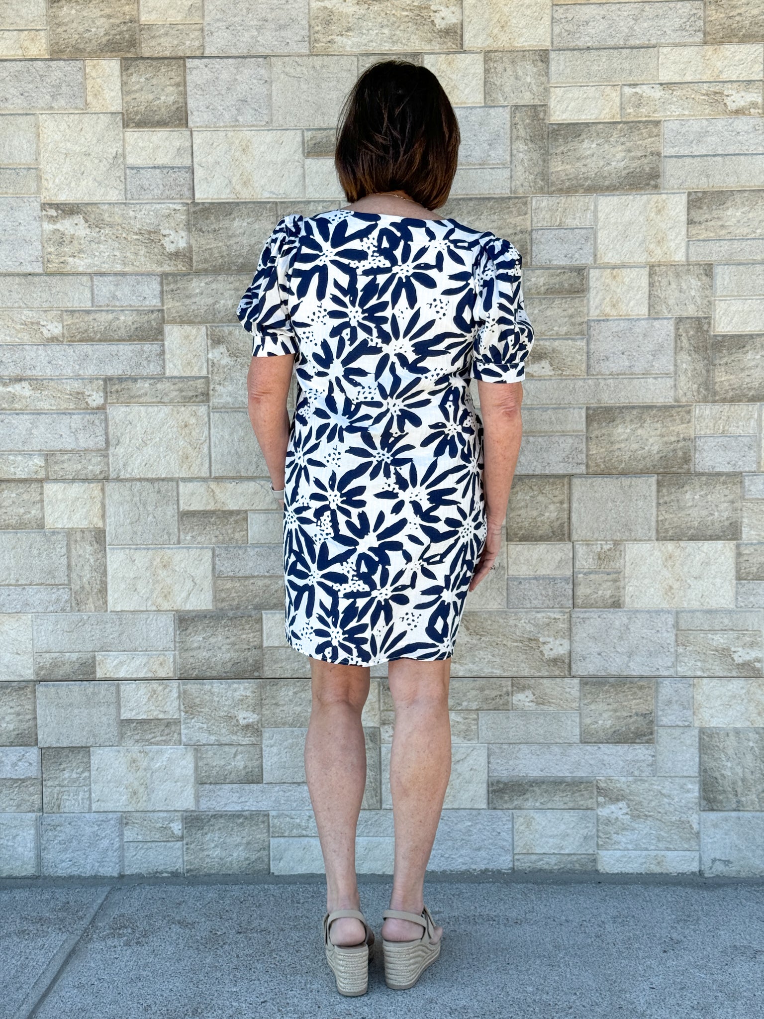 Navy Floral Dress