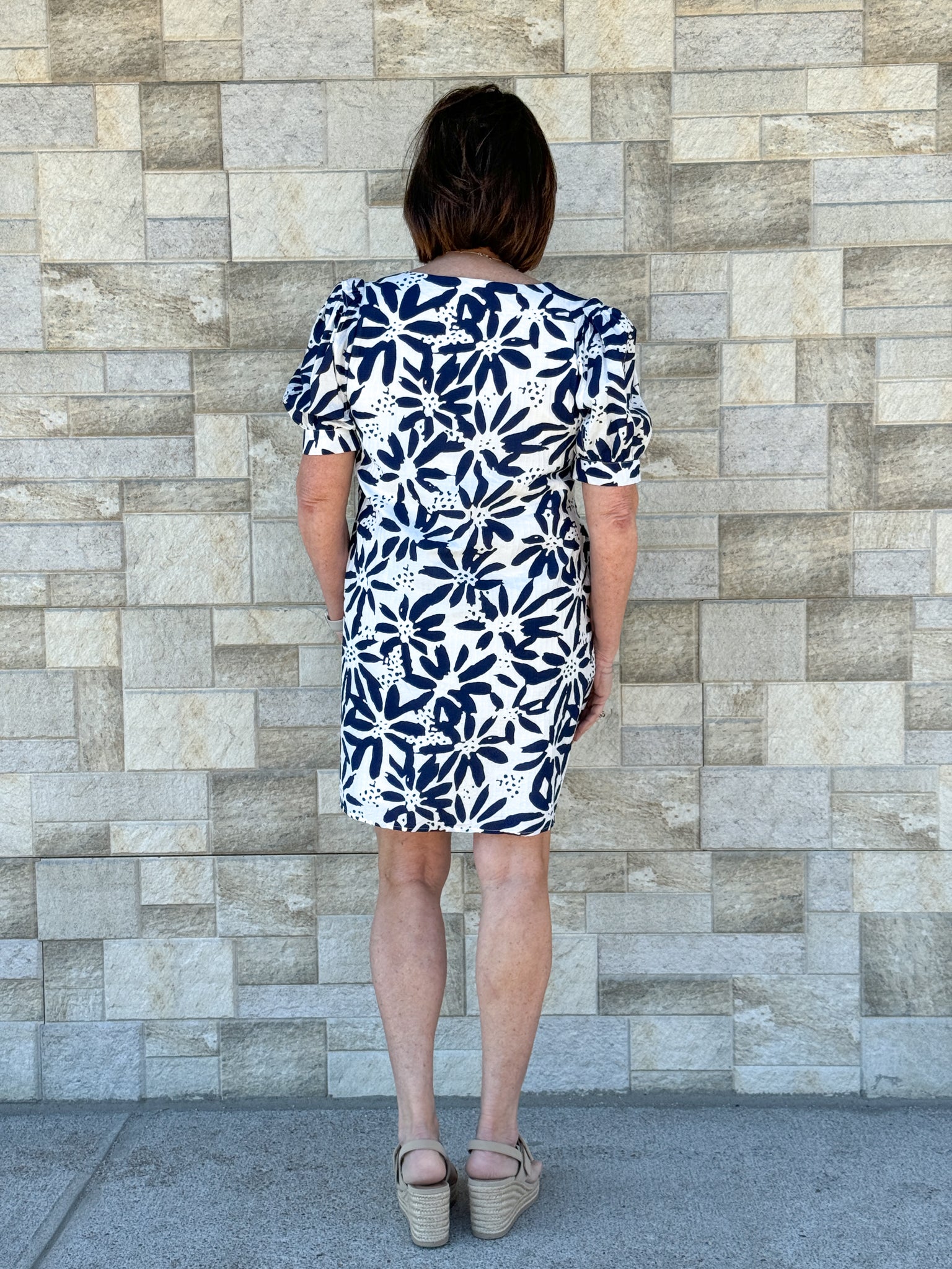 Navy Floral Dress