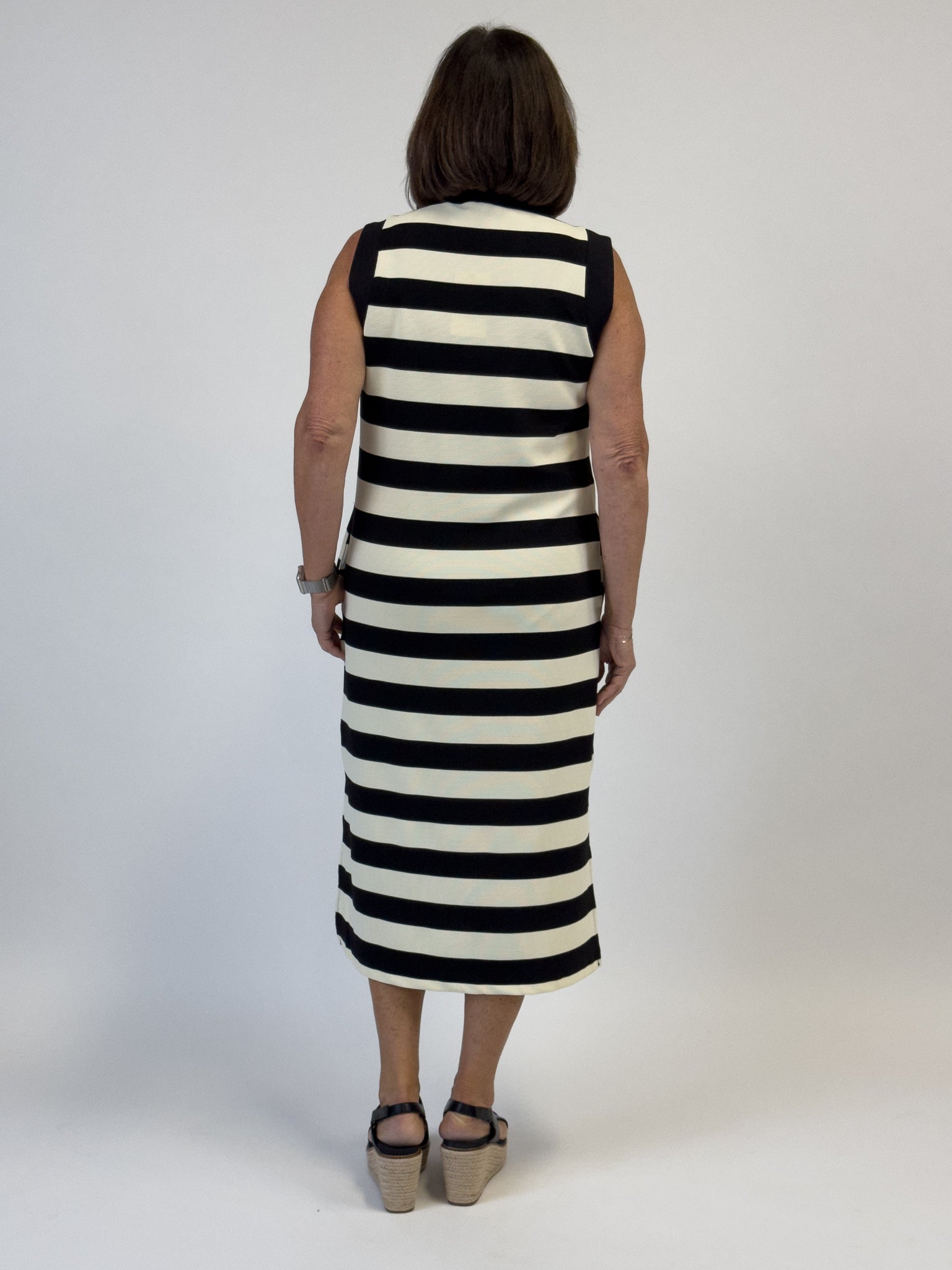 Black & Cream Striped Dress
