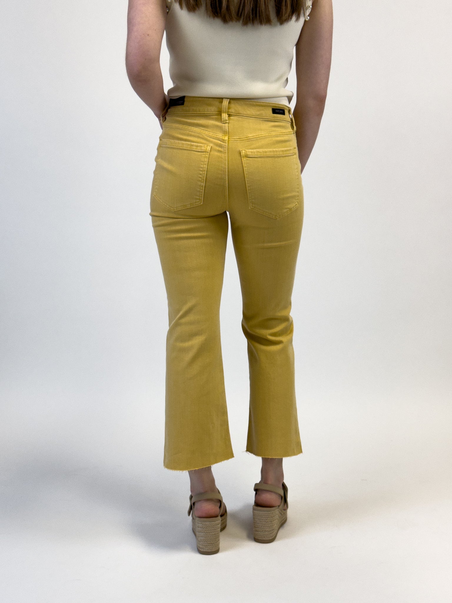 Liverpool Hannah Crop Flare - Flaxen Gold