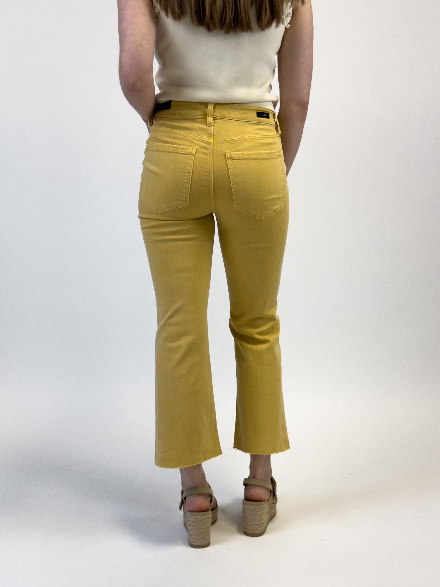 Liverpool Hannah Crop Flare - Flaxen Gold