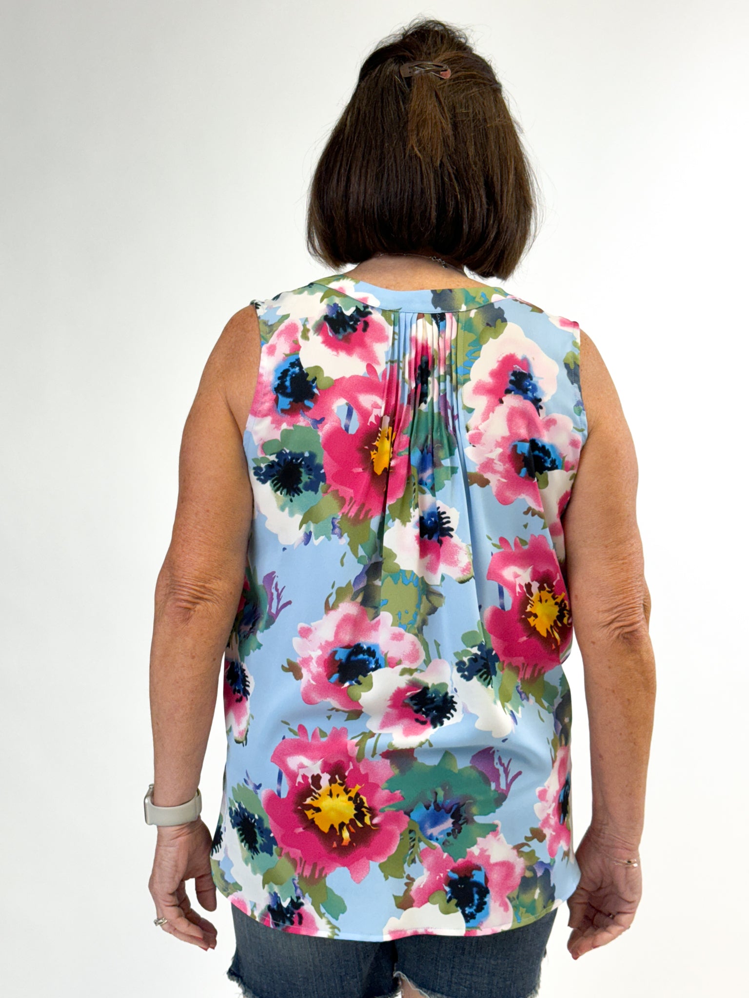 Sleeveless Floral Print Top