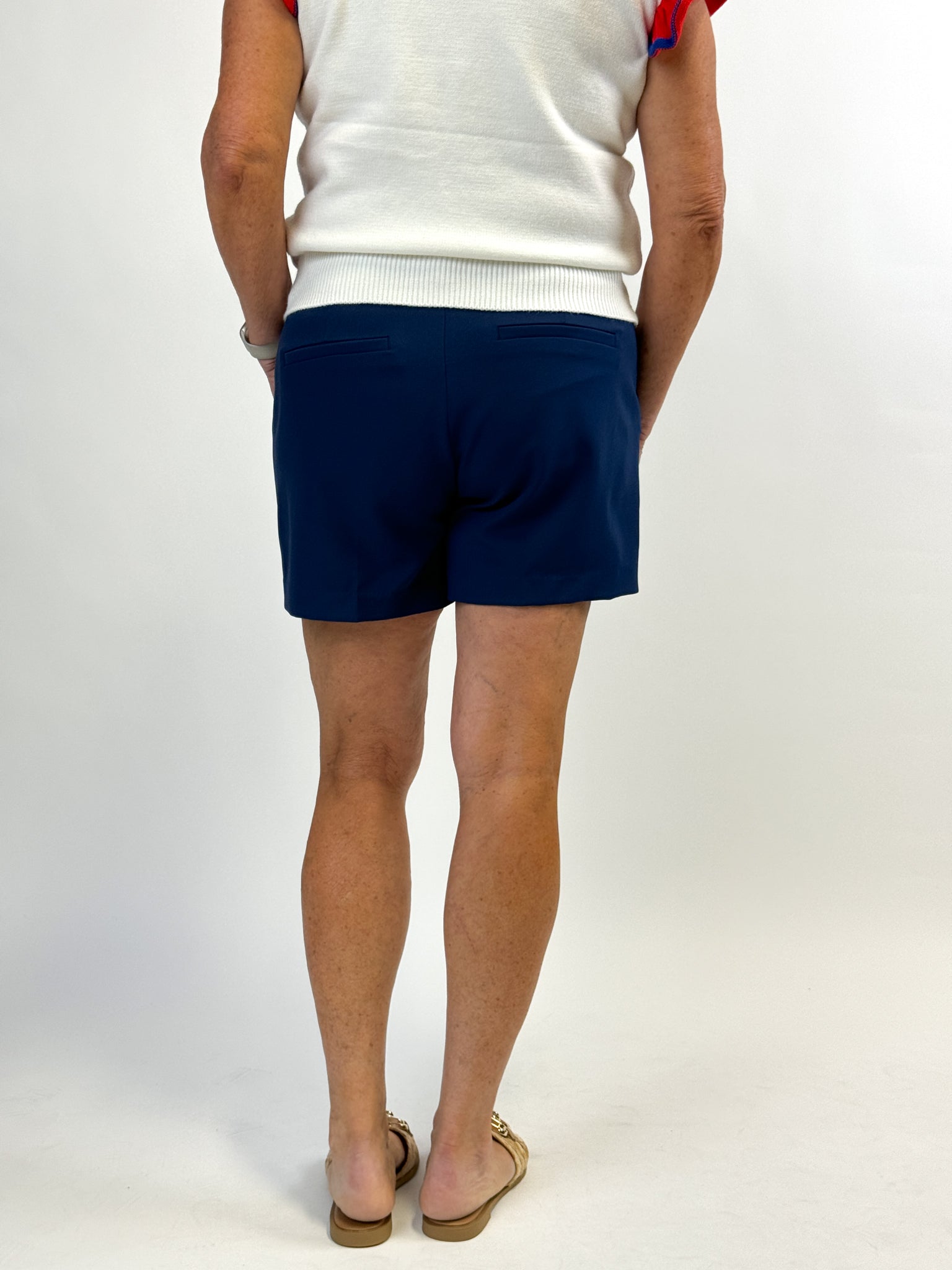 Liverpool Hi-Rise Pleated Trouser Shorts - Galaxy