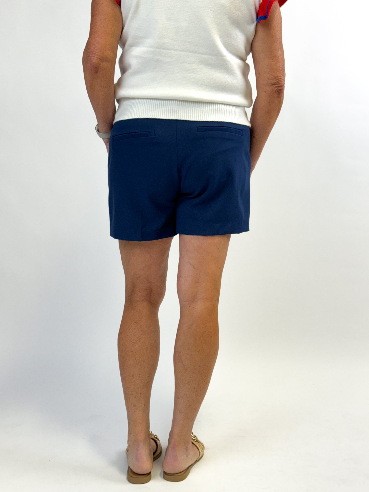 Liverpool Hi-Rise Pleated Trouser Shorts - Galaxy