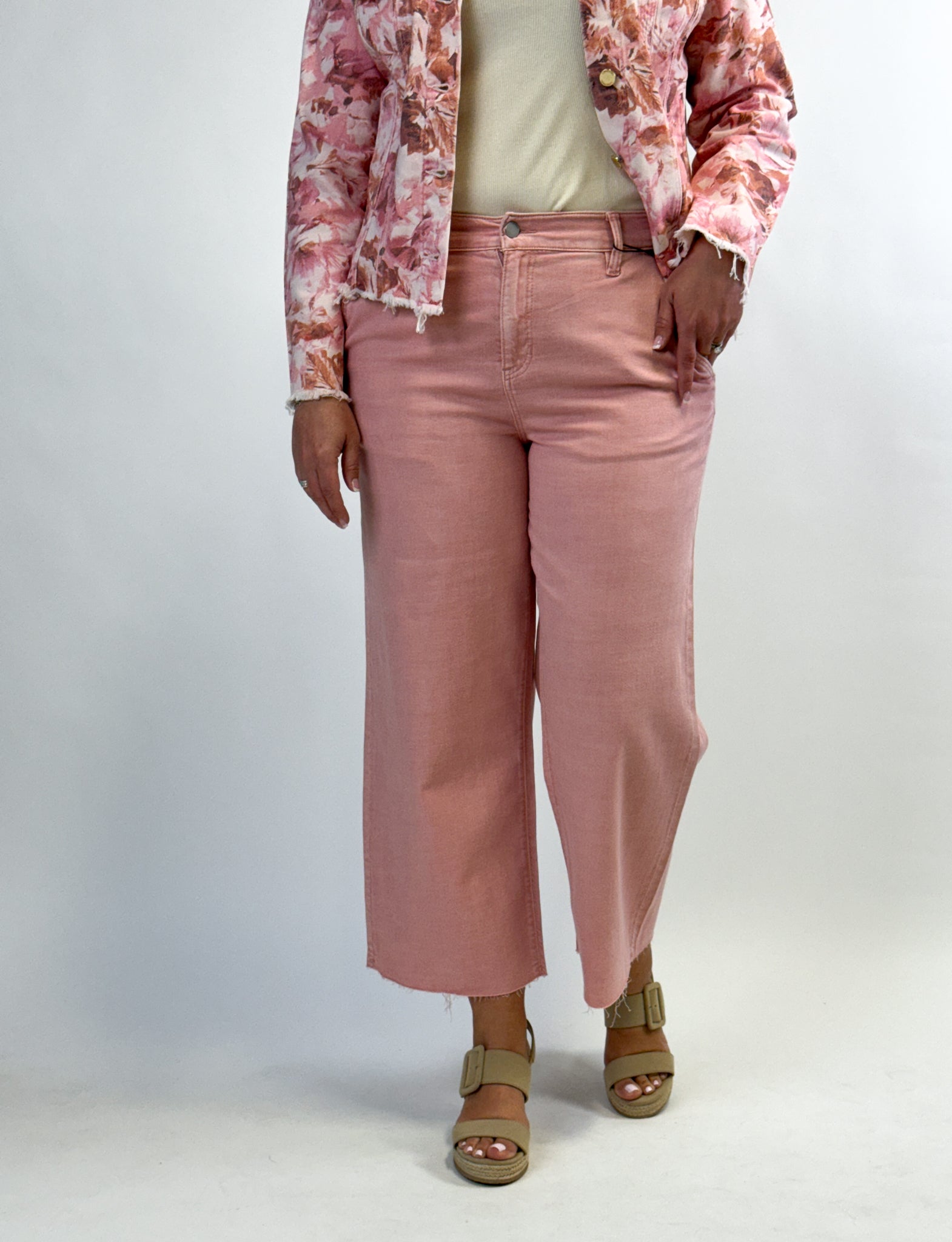 Liverpool Stride Wide Leg - Rose Punch