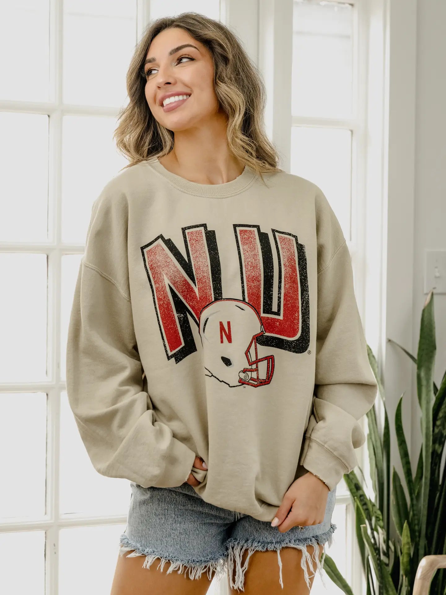 Nebraska Huskers Helmet Fade Sweatshirt