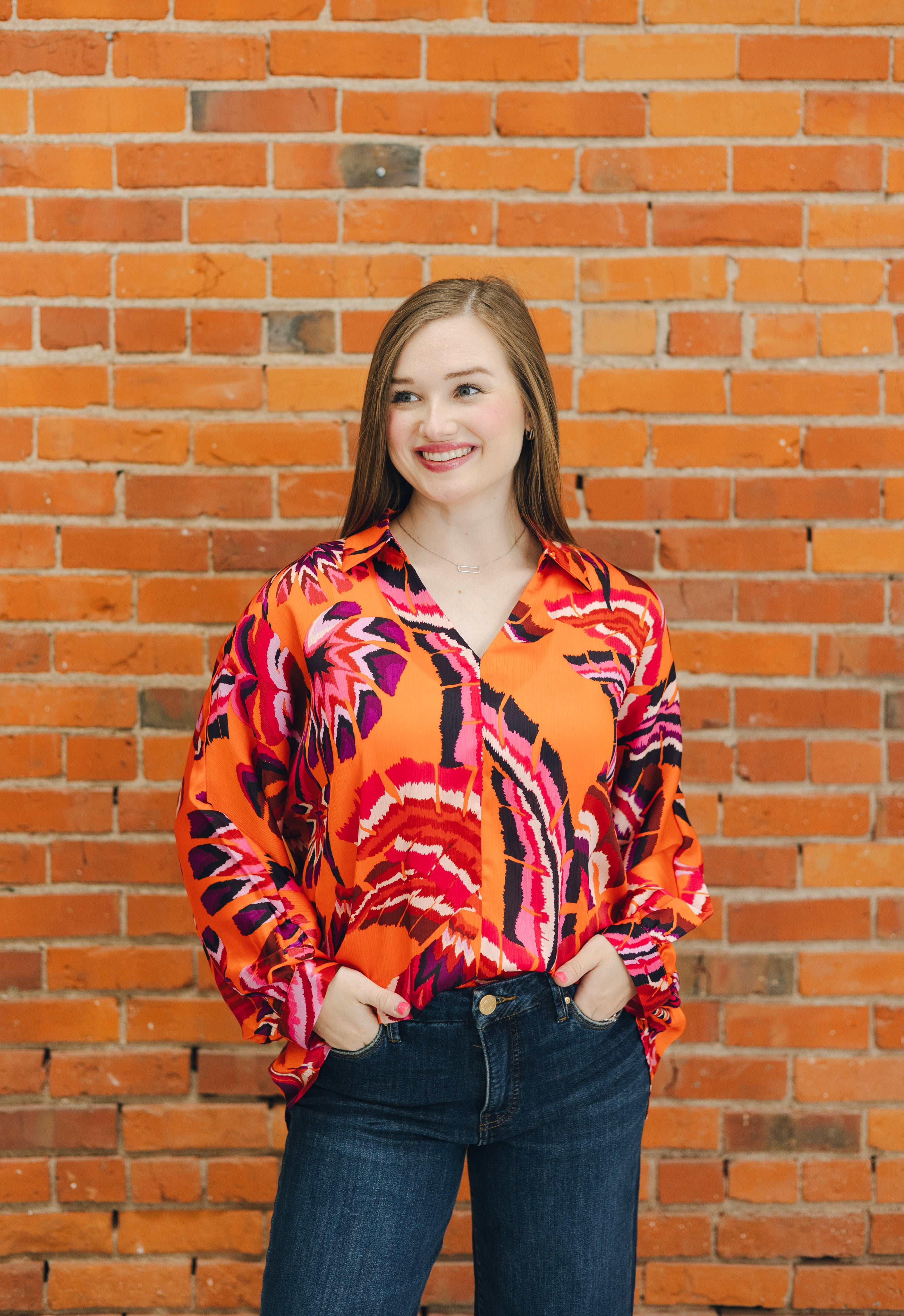 Orange Long Sleeve Top