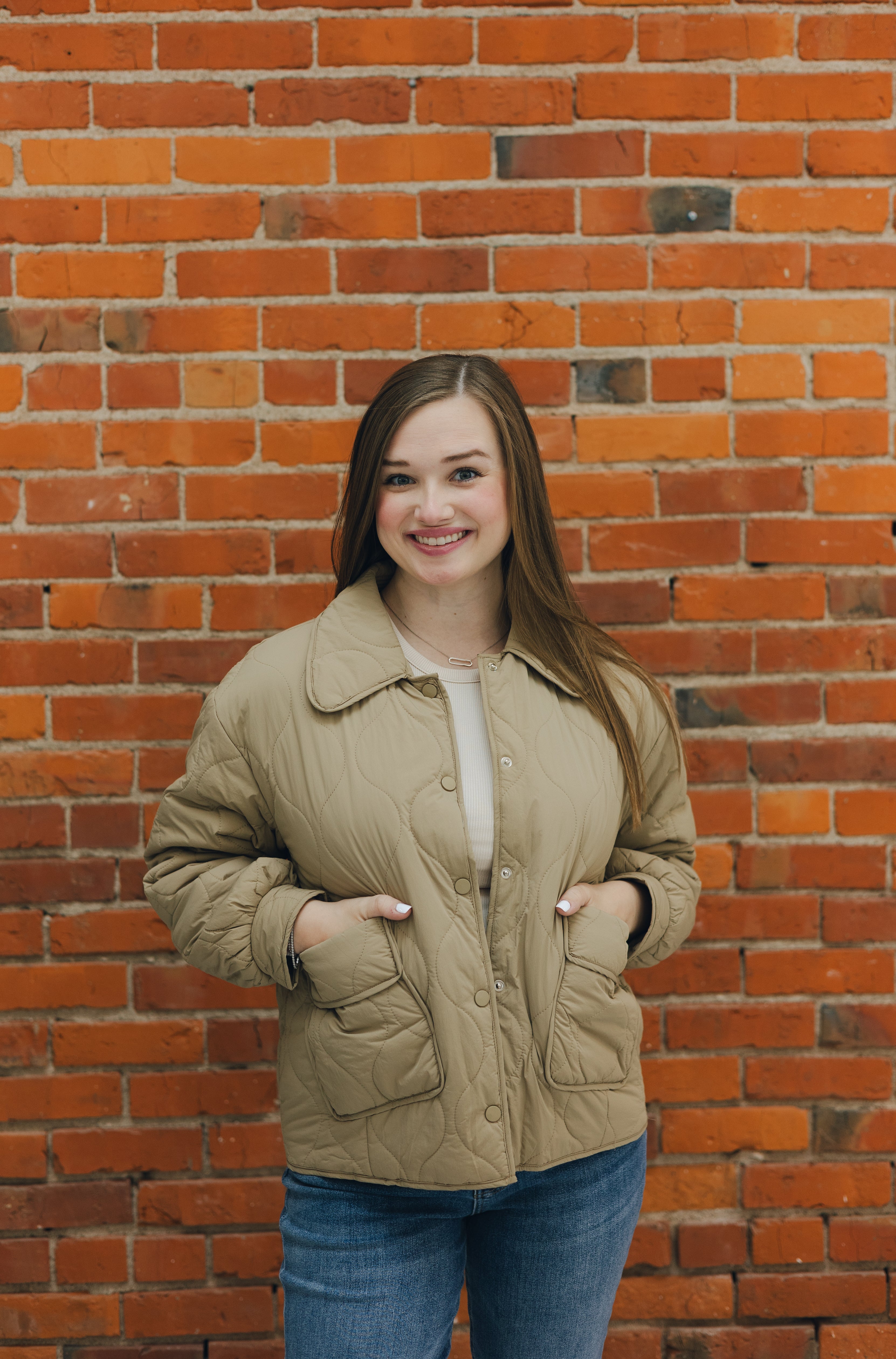 Quilted Jacket w/ Pockets - Khaki