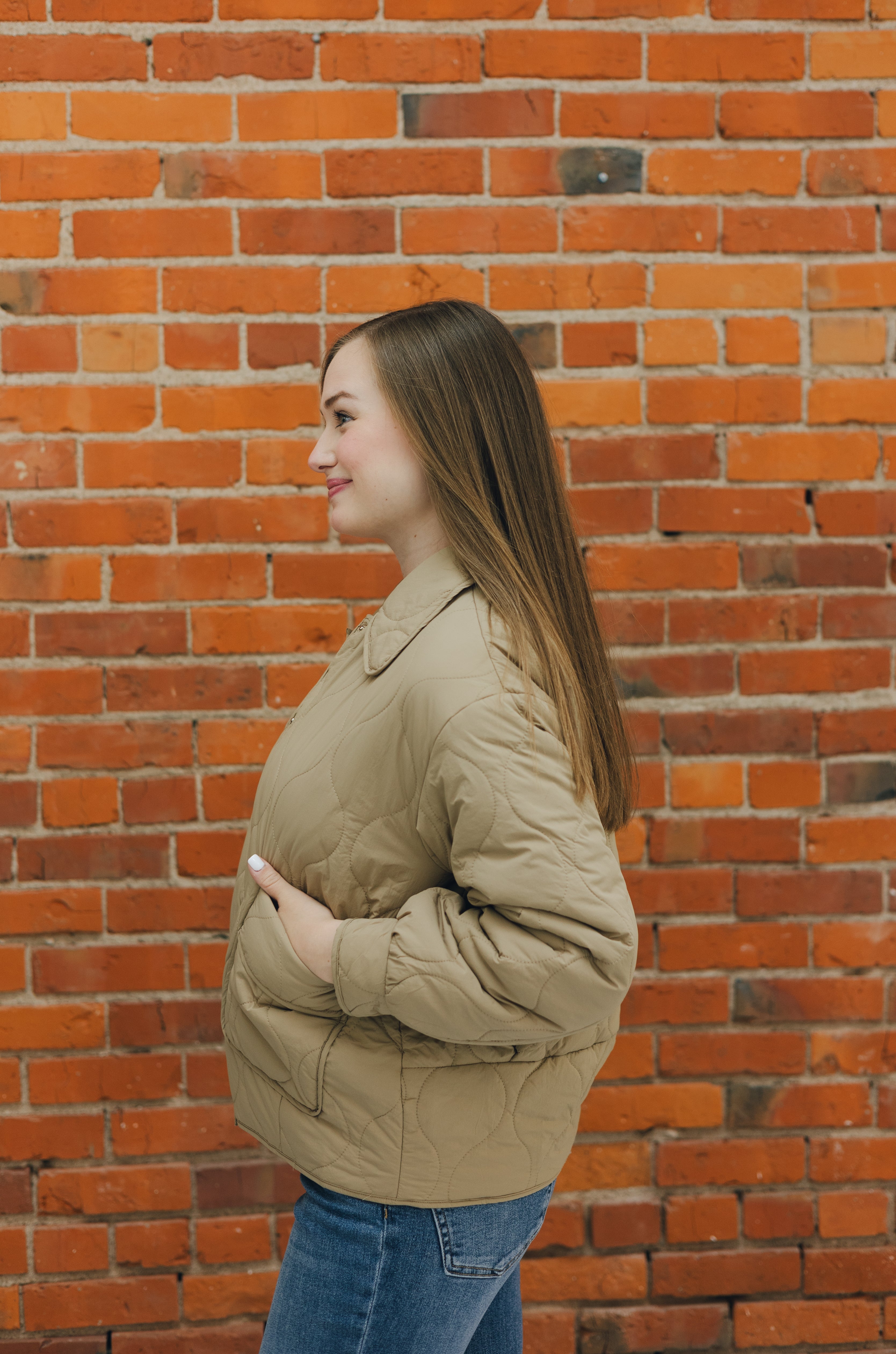 Quilted Jacket w/ Pockets - Khaki