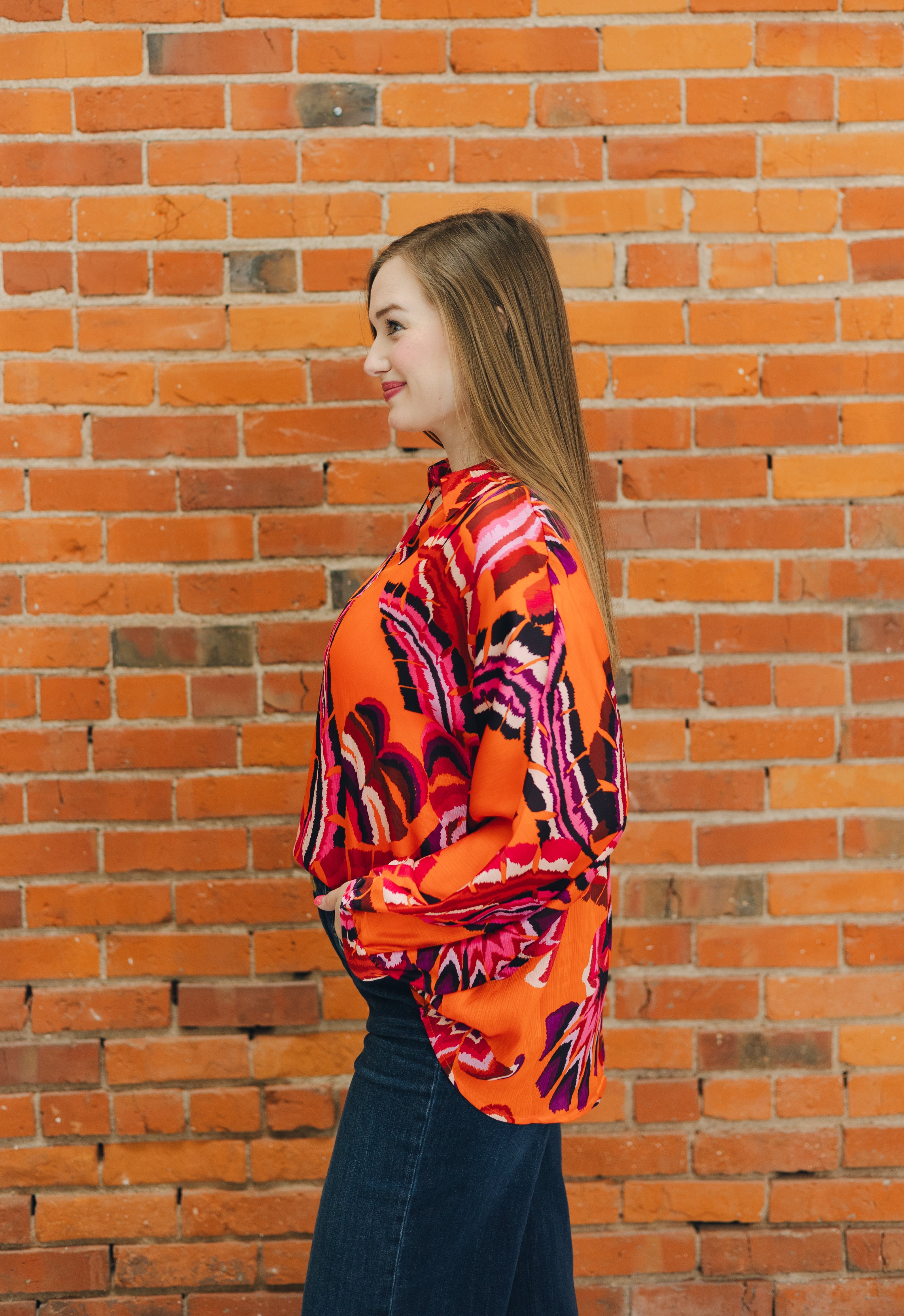 Orange Long Sleeve Top