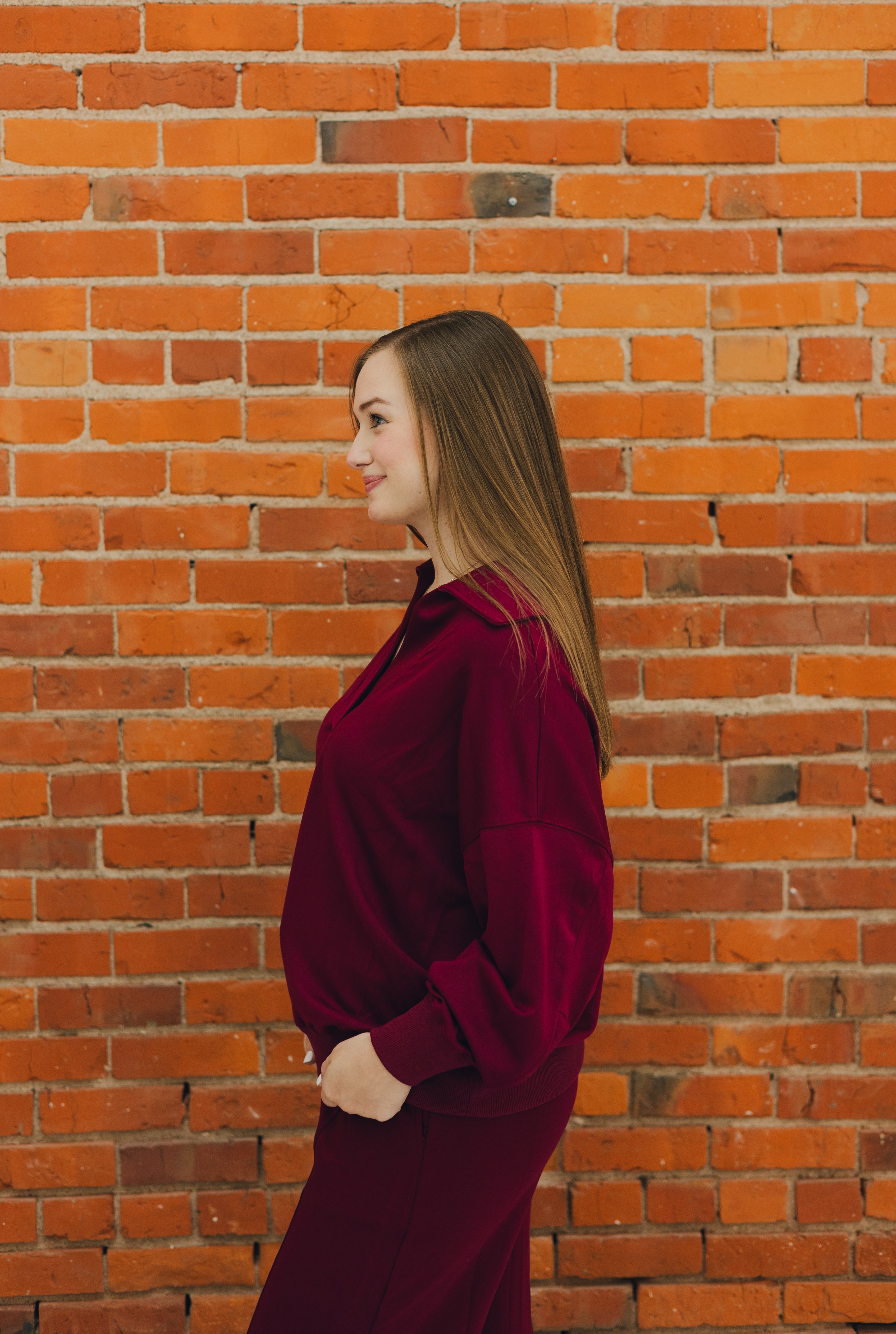 Neoknit V-Neck Sweatshirt - Merlot