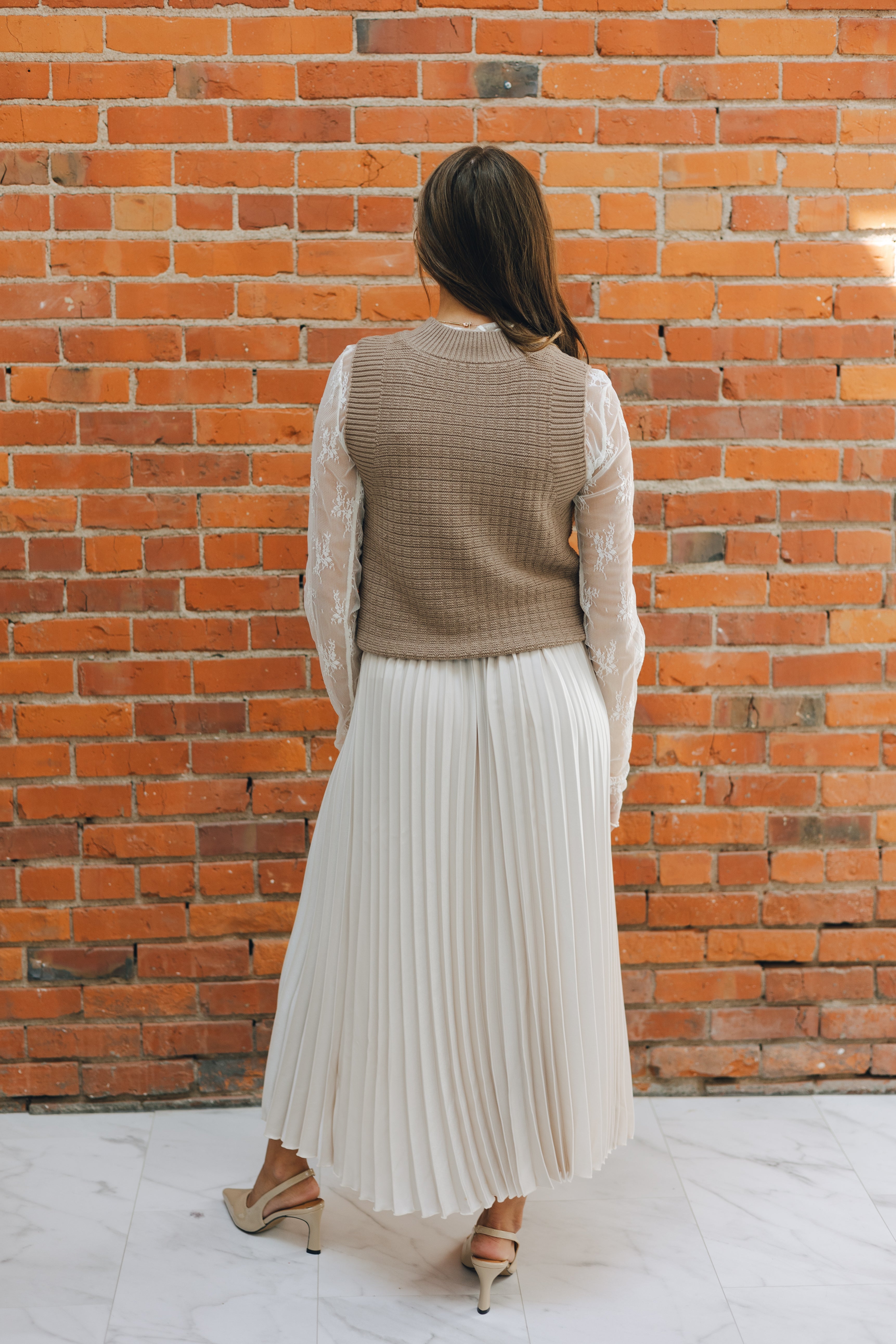 Pull On Pleated Maxi Skirt