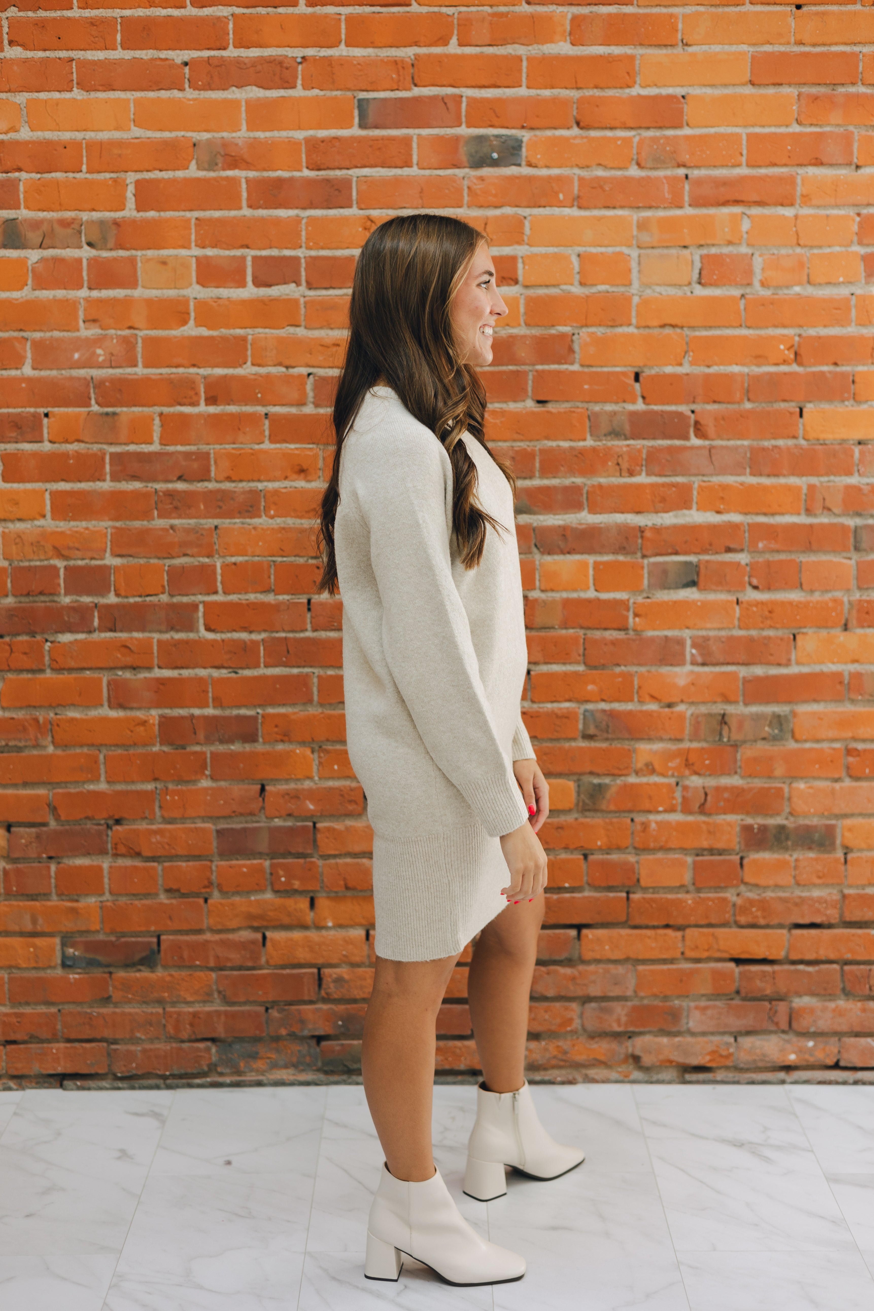 Crewneck Mini Sweater Dress