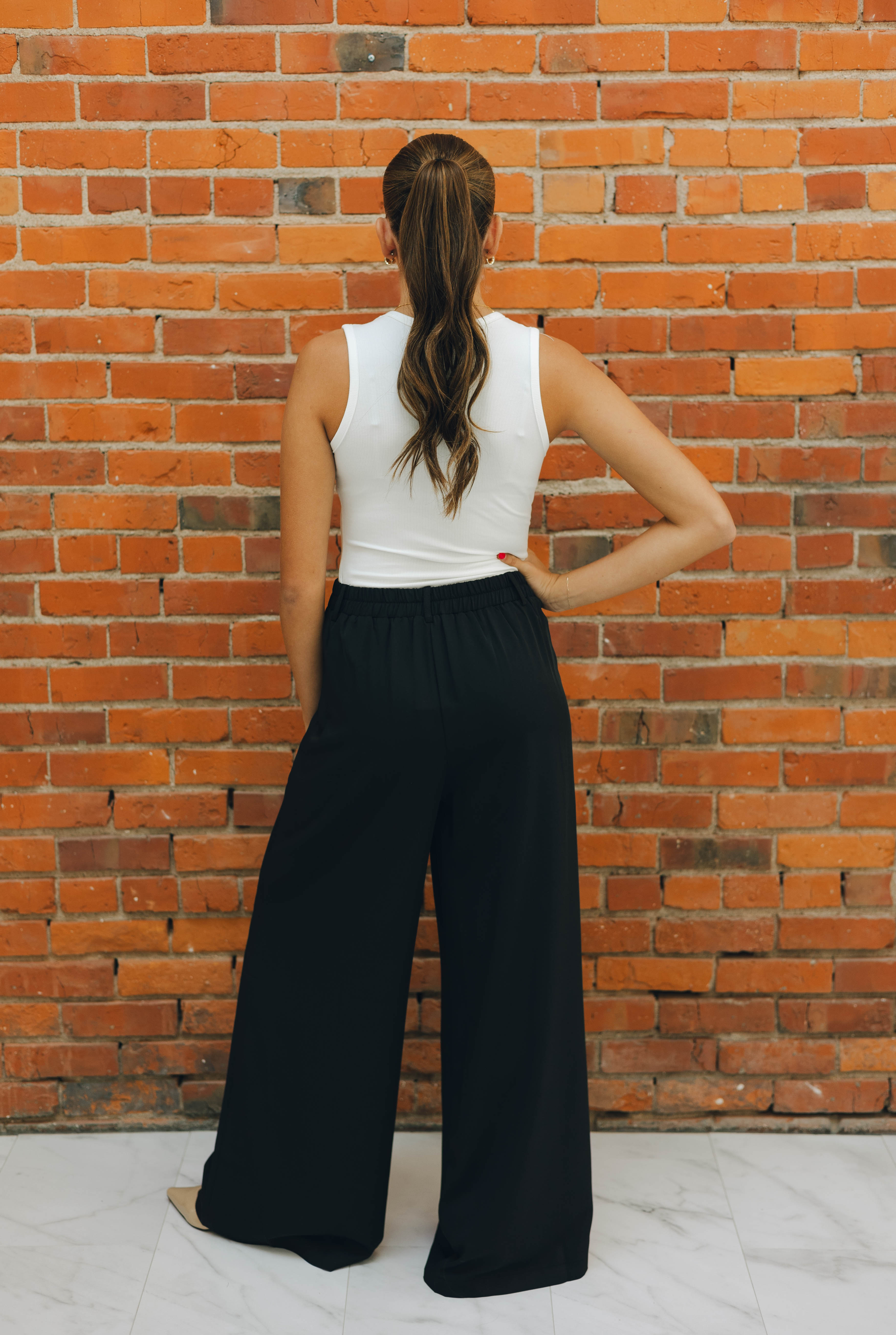 Pleated Solid Dress Pants - Black