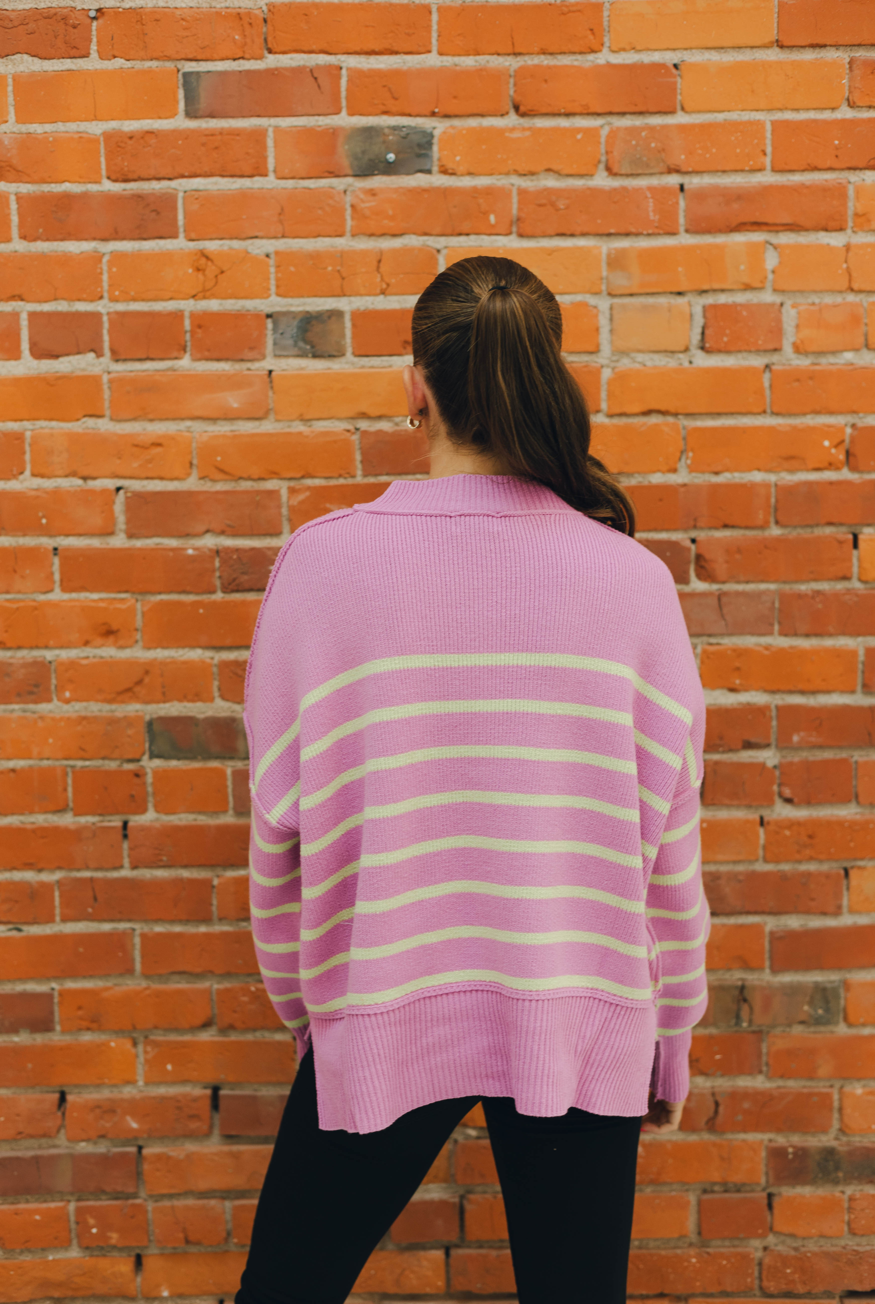 Lilac & Lime Striped Sweater