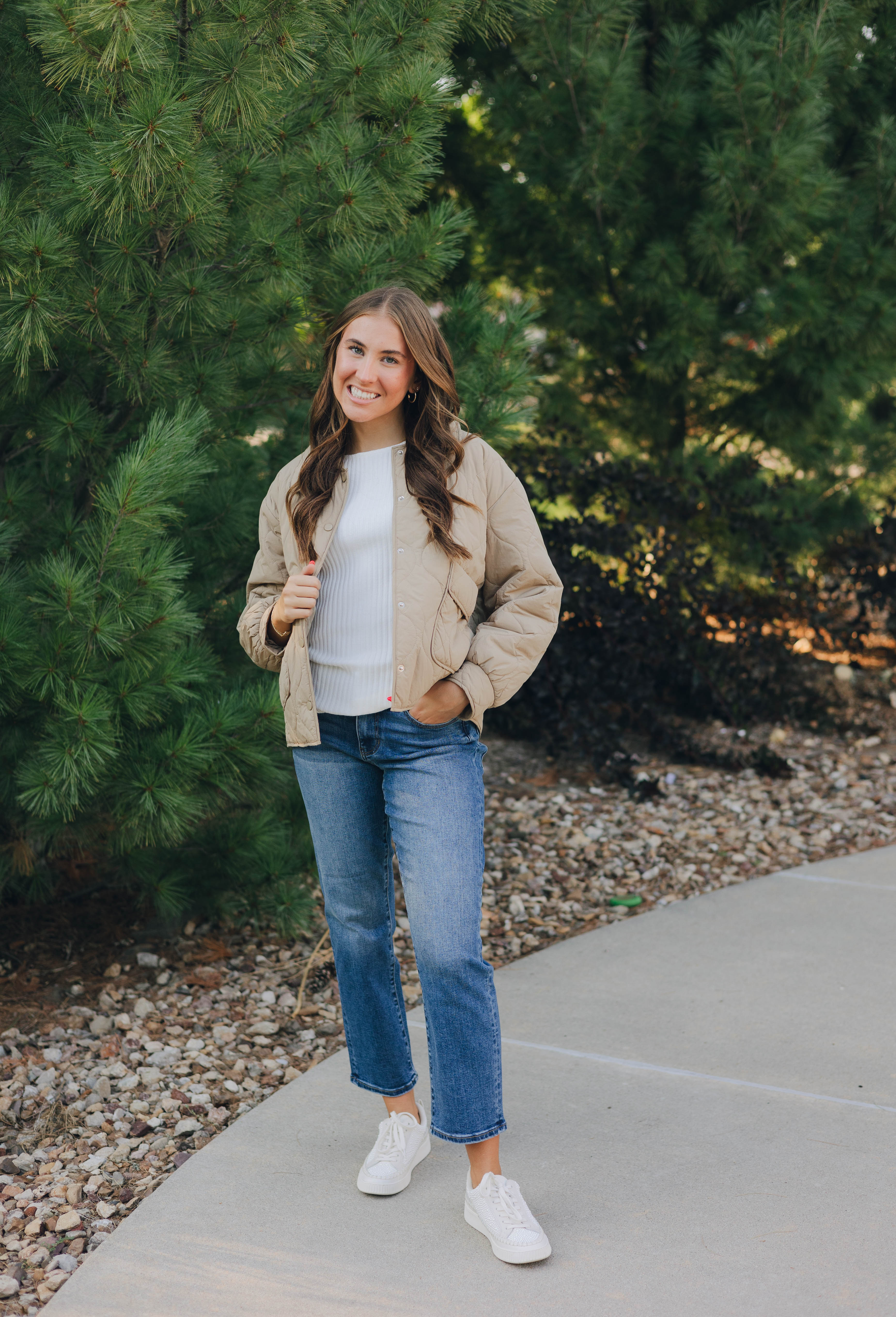 Quilted Jacket w/ Pockets - Khaki