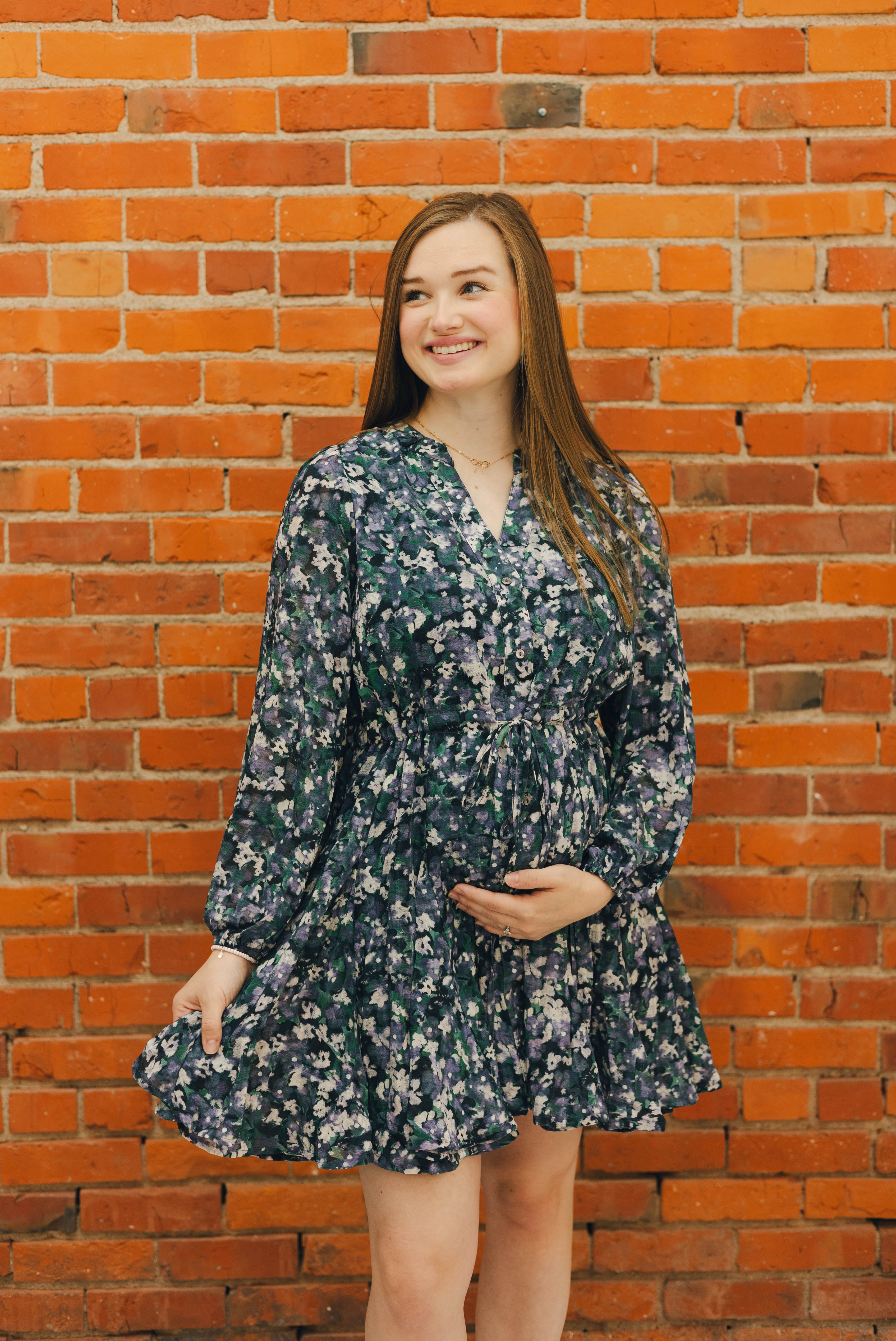 Long Sleeve Printed Dress