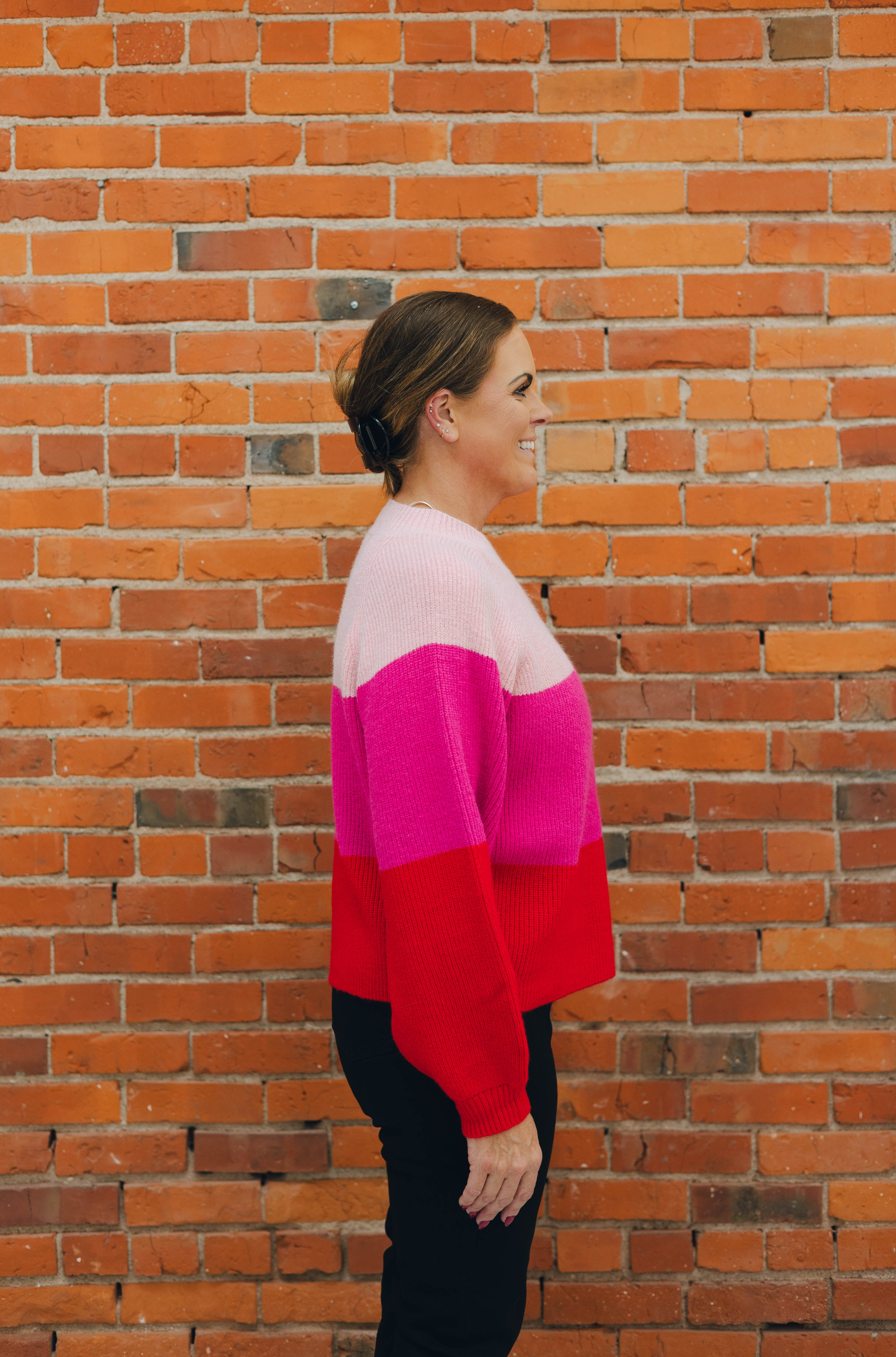 Color Block Long Sleeve Sweater