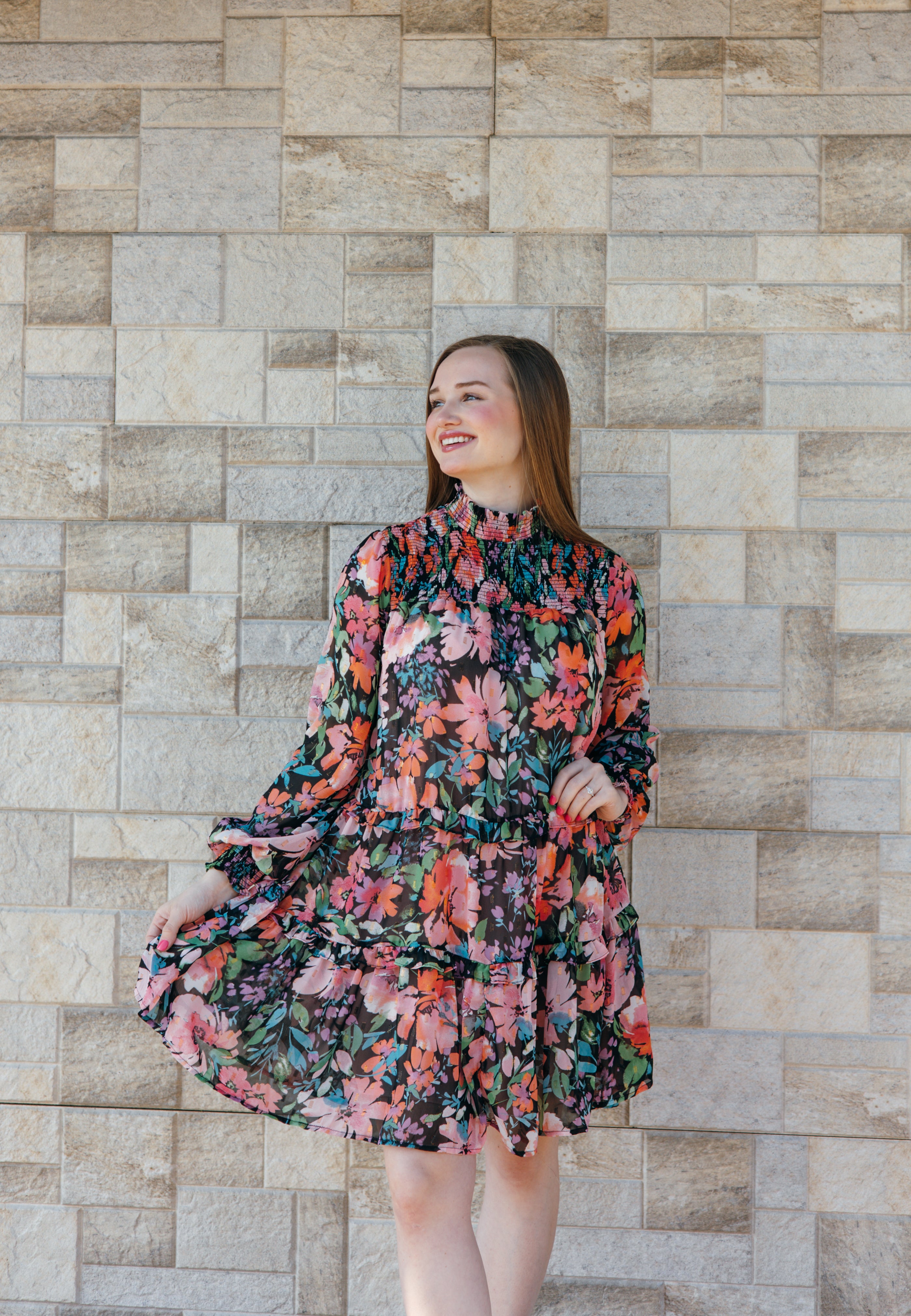 Floral Print Tiered Dress