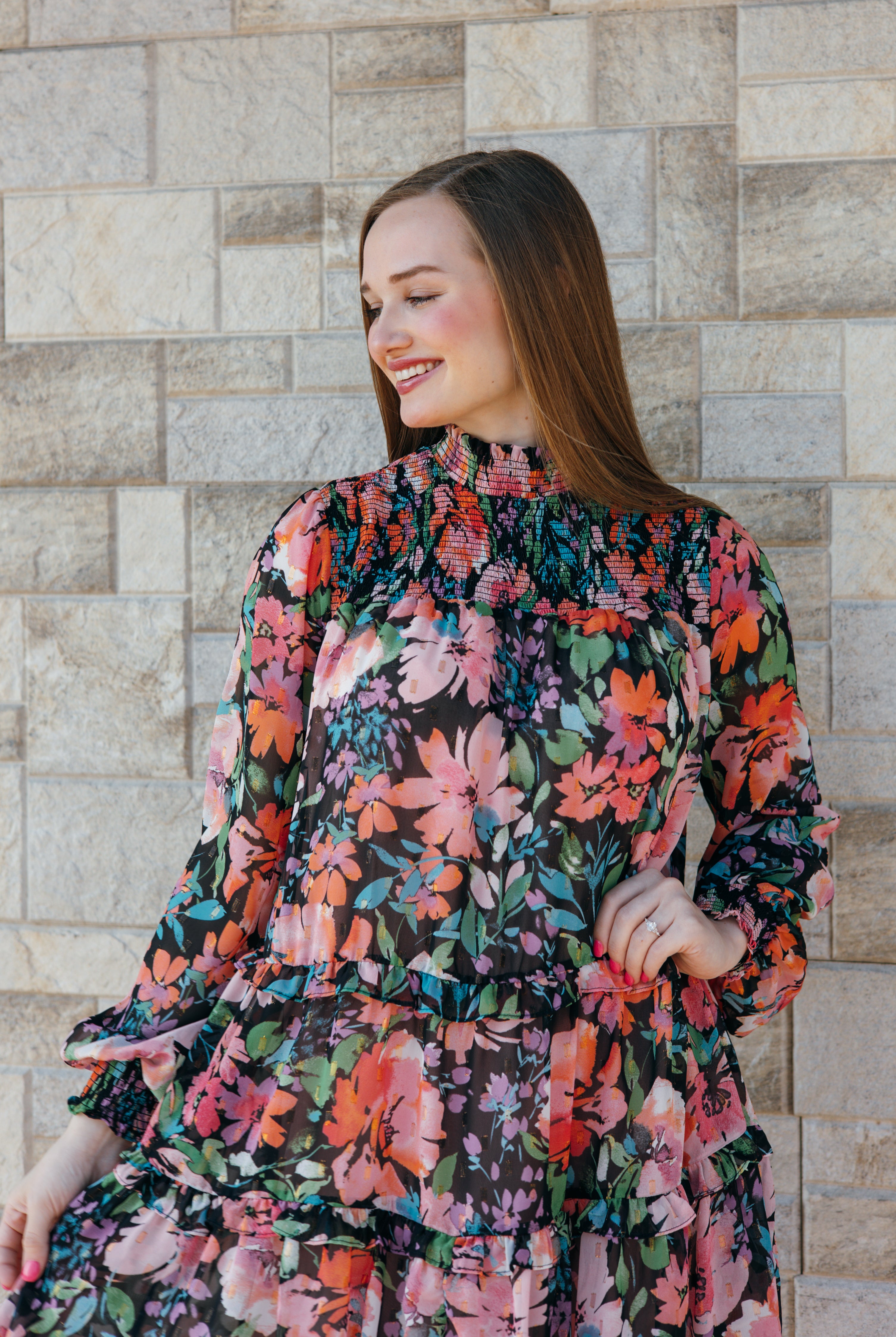 Floral Print Tiered Dress