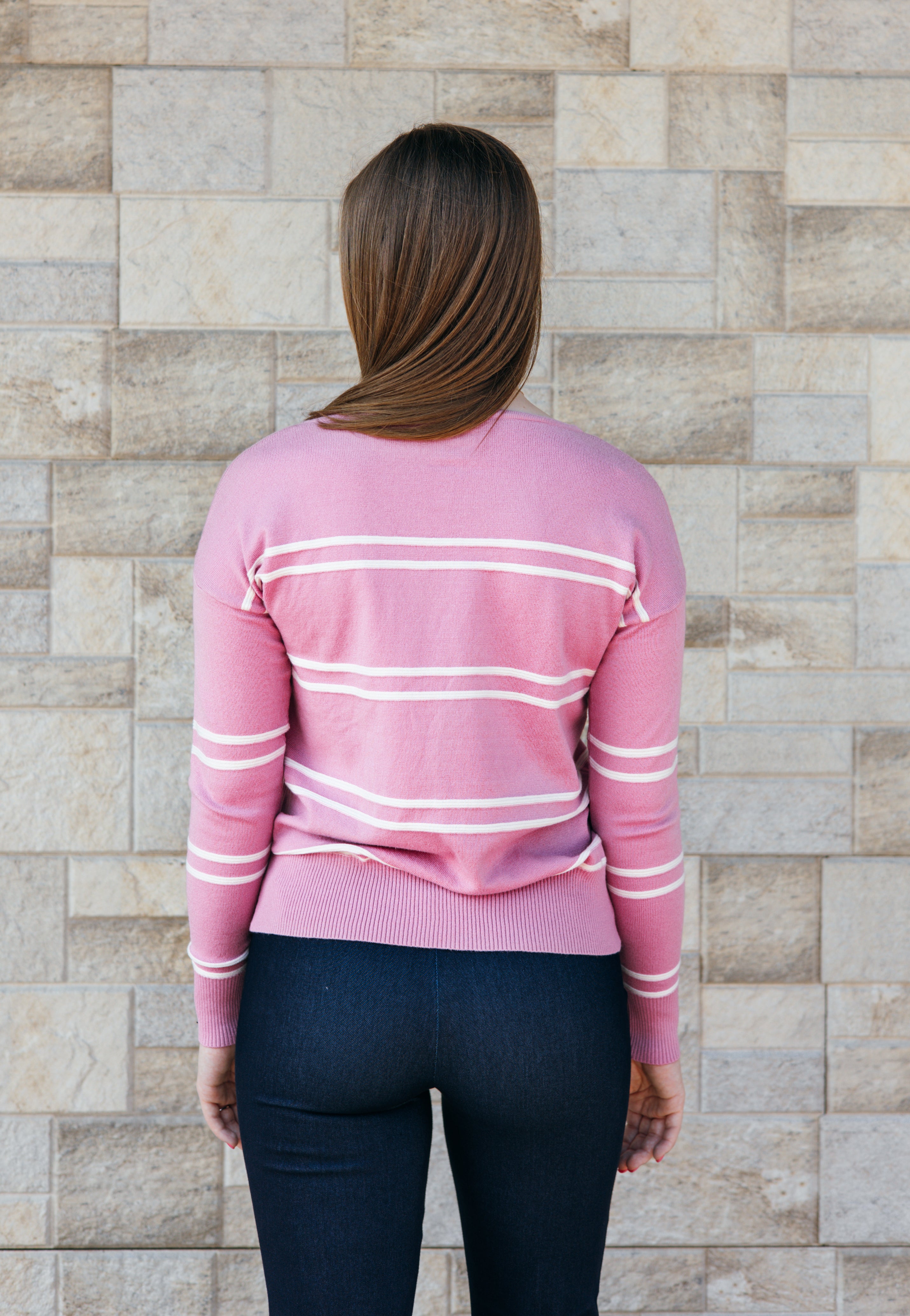 Textured Striped Pullover Sweater