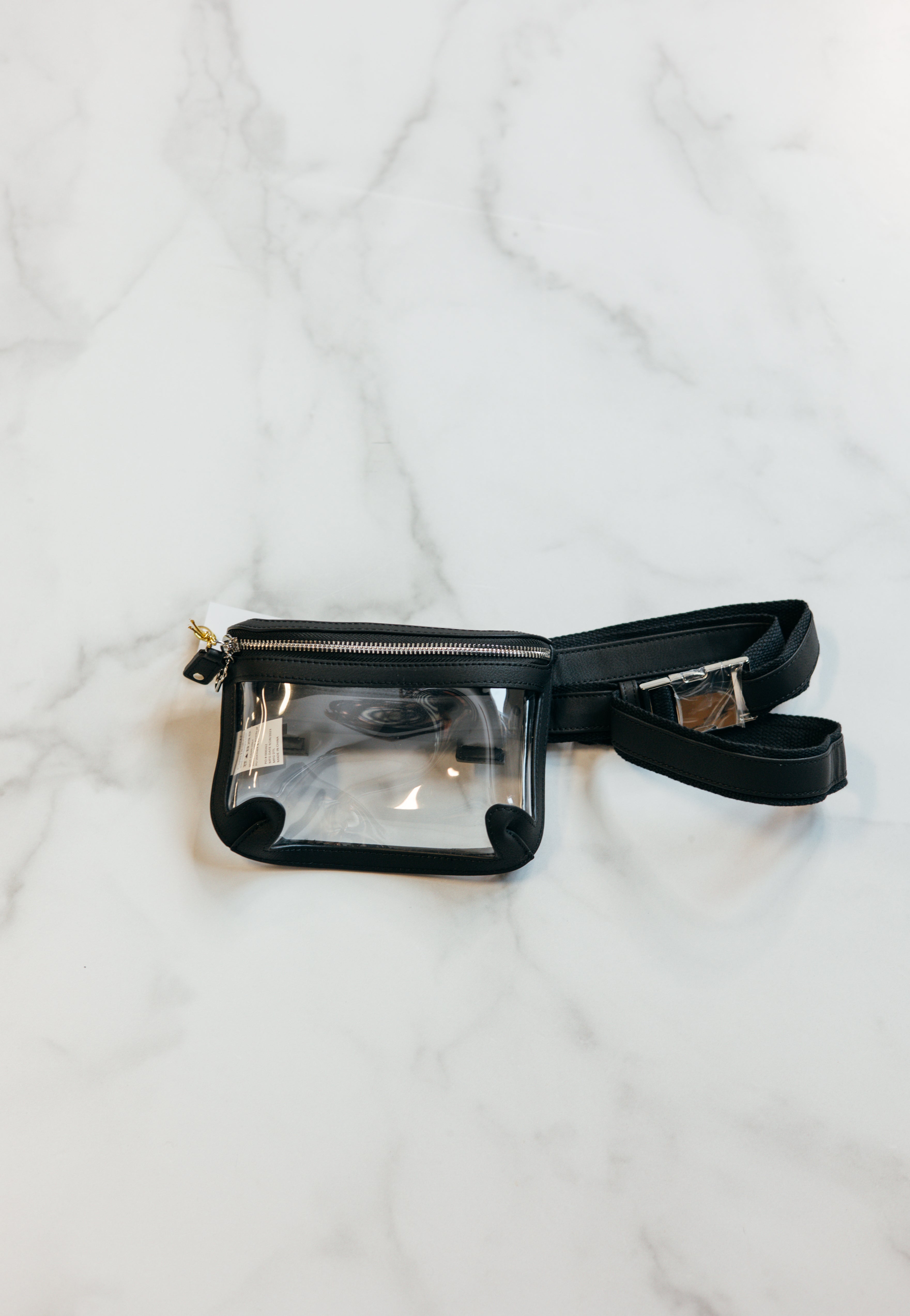 Clear Belt Bag - Black/Silver