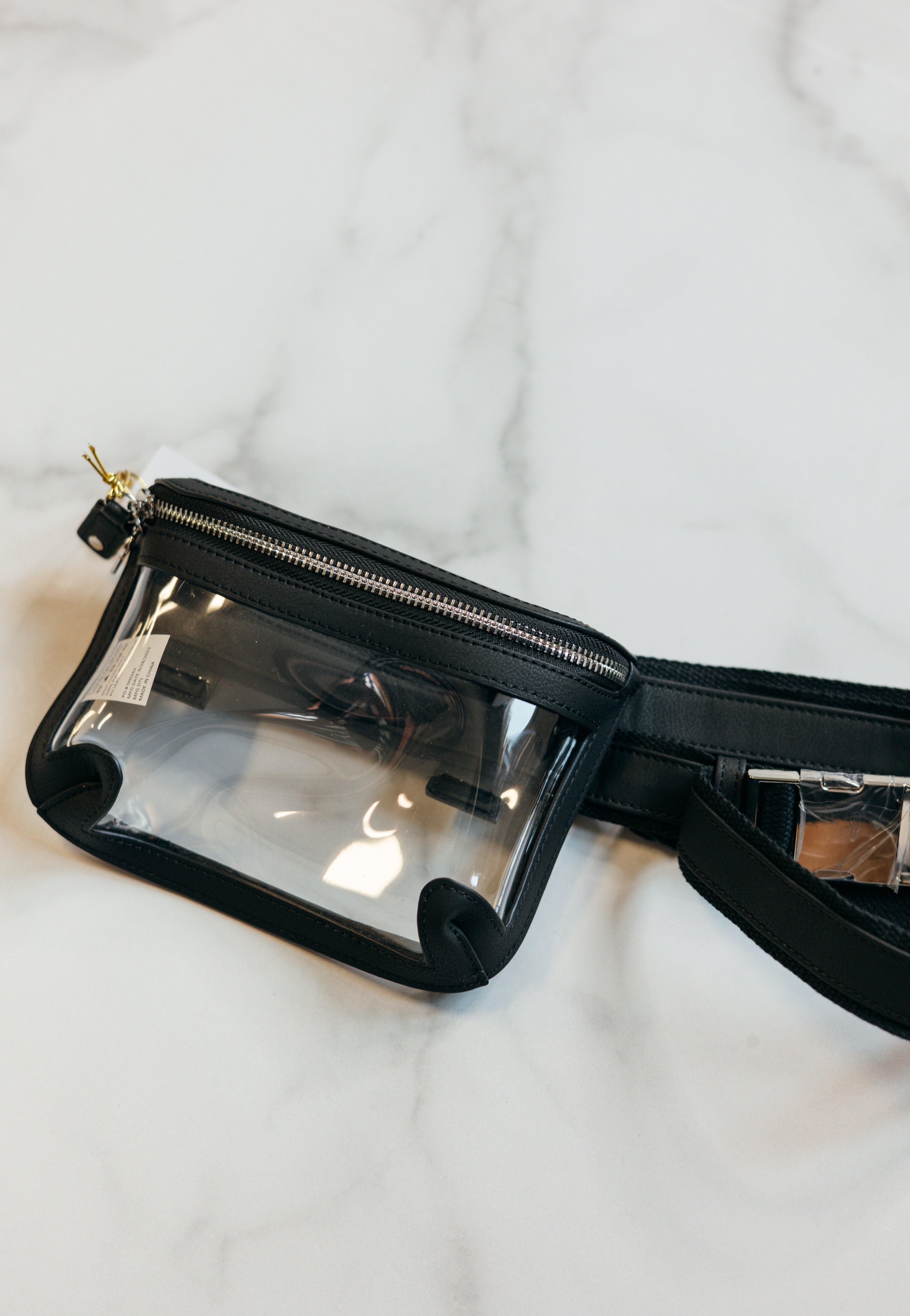 Clear Belt Bag - Black/Silver