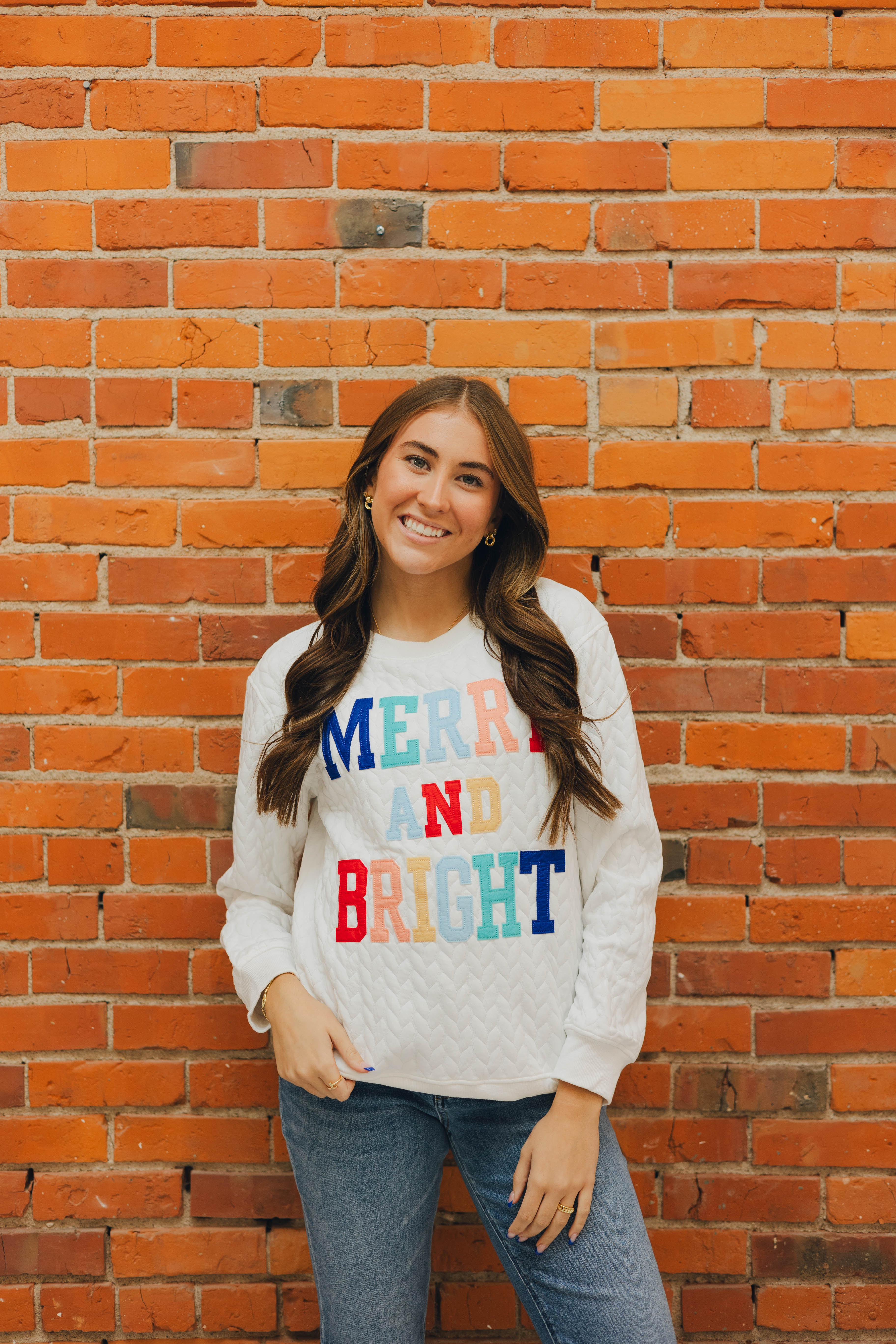 Merry & Bright Quilted Sweatshirt