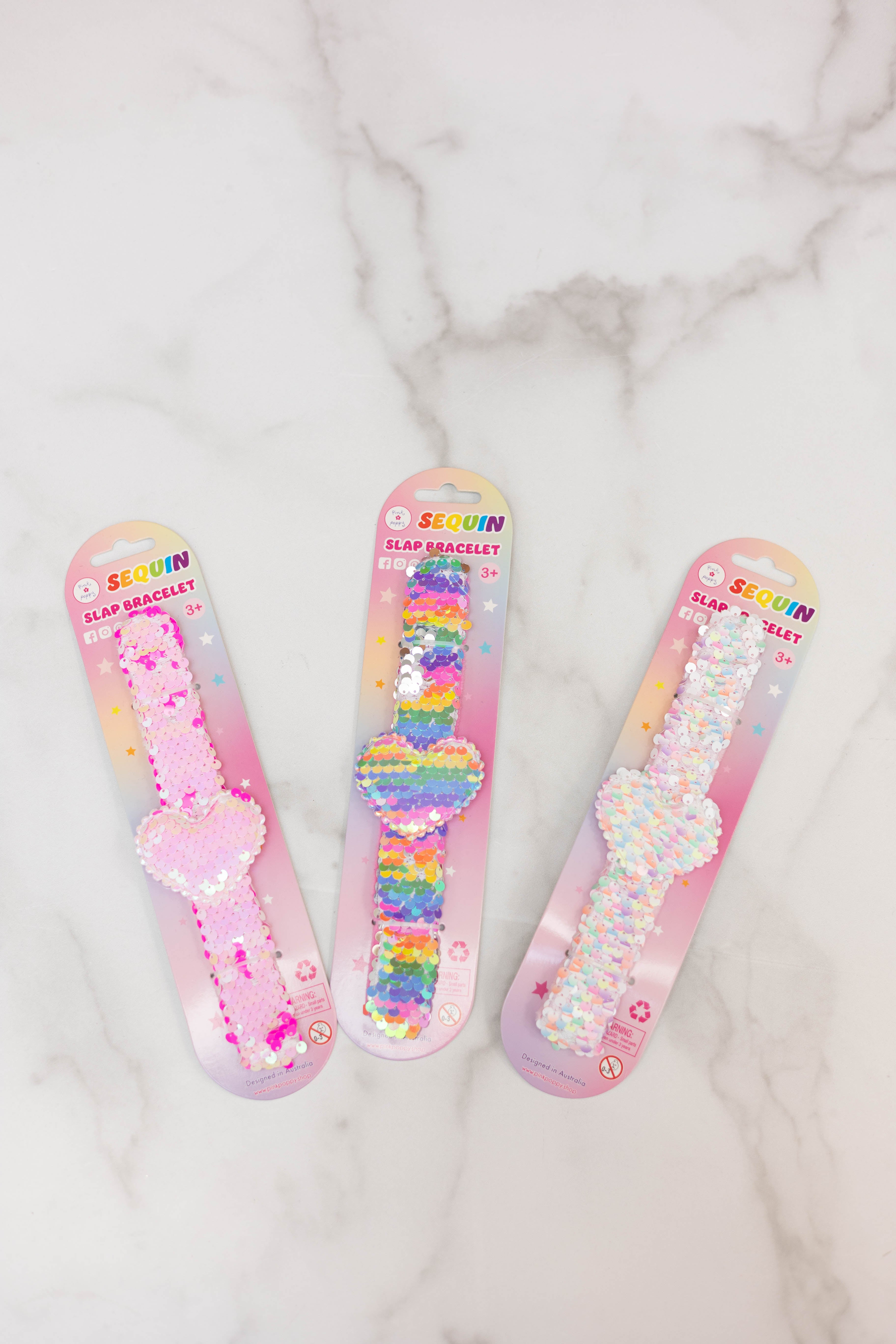 Heart Sequin Slap Bracelet