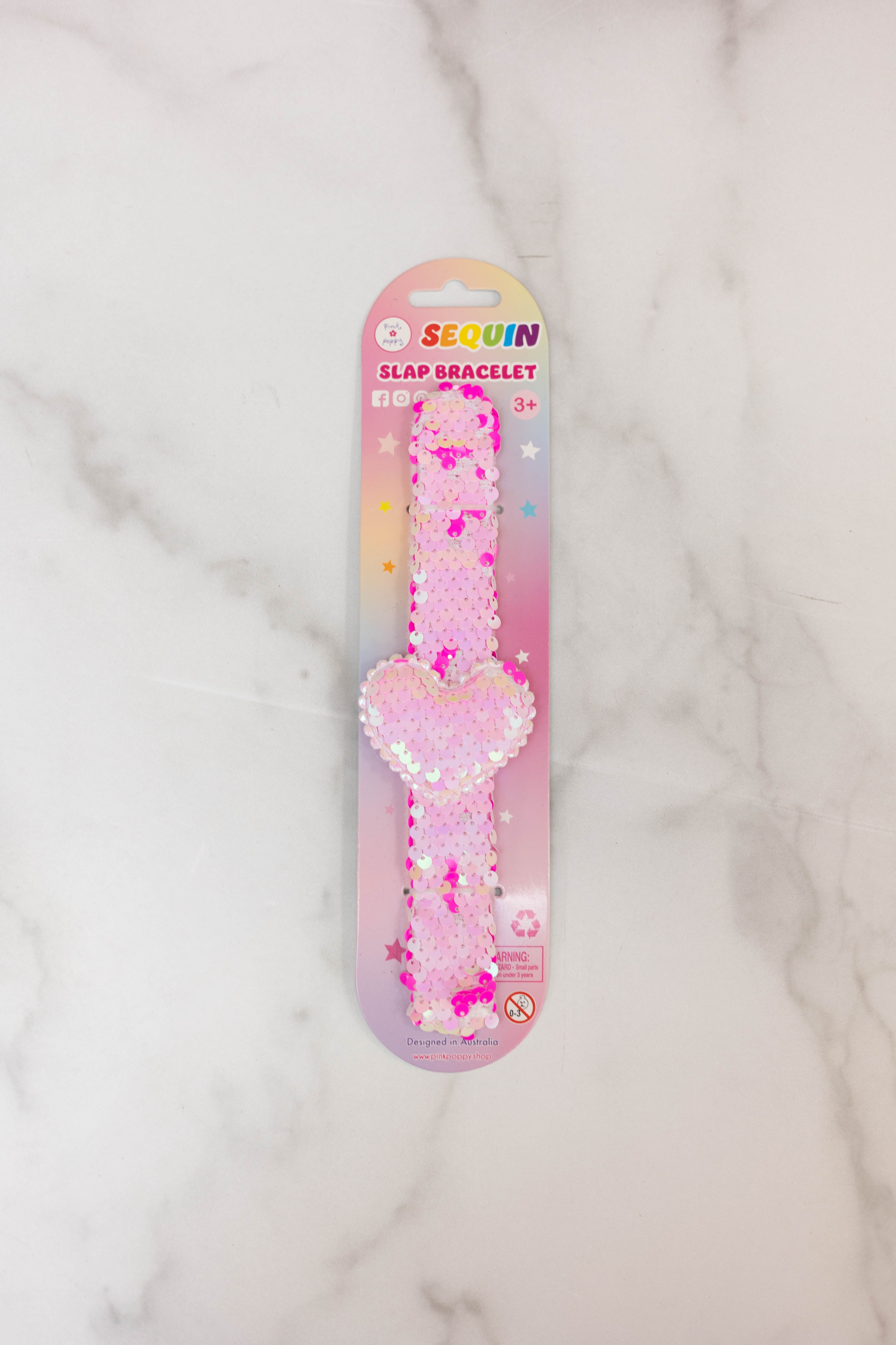 Heart Sequin Slap Bracelet