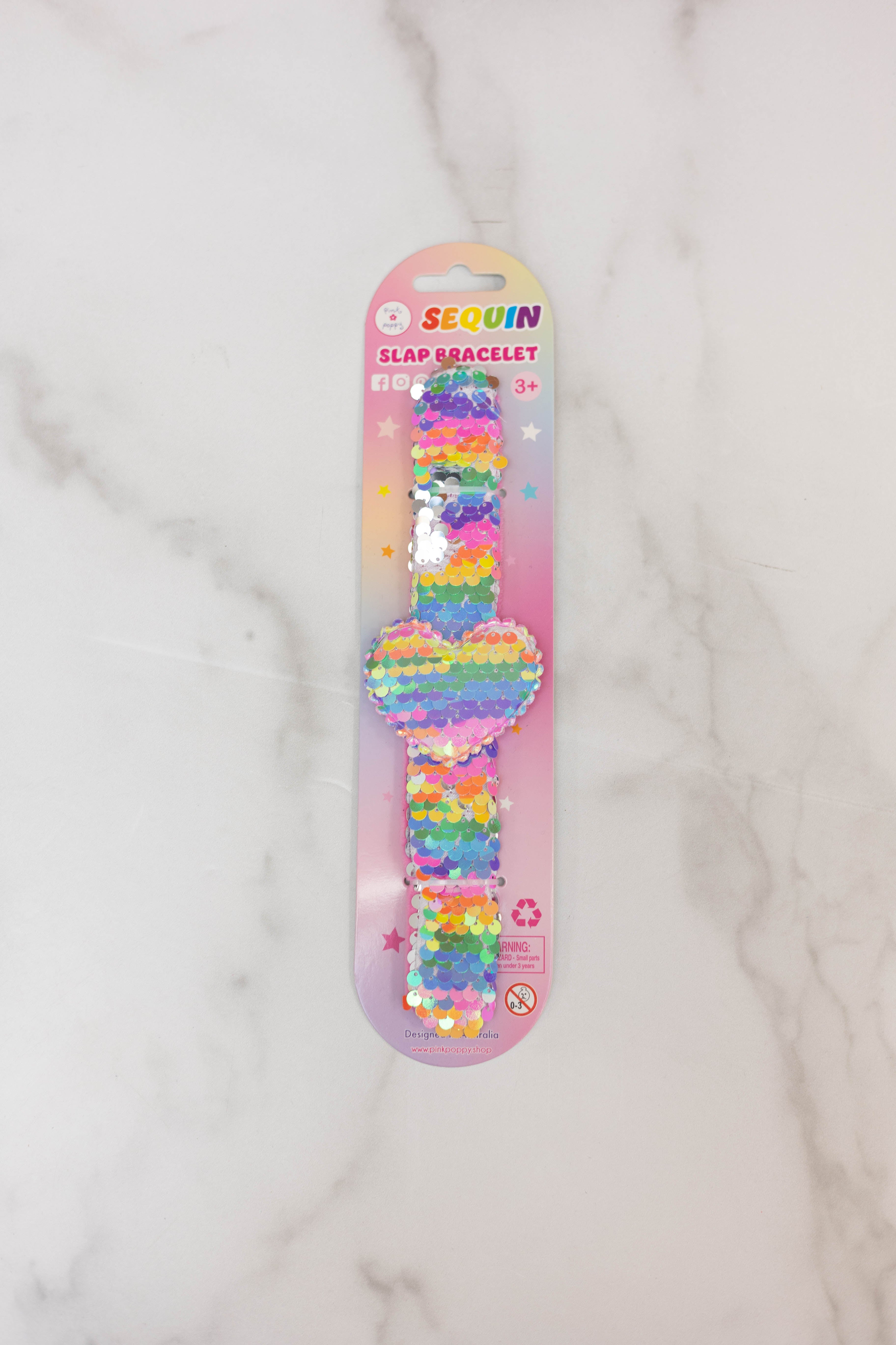 Heart Sequin Slap Bracelet