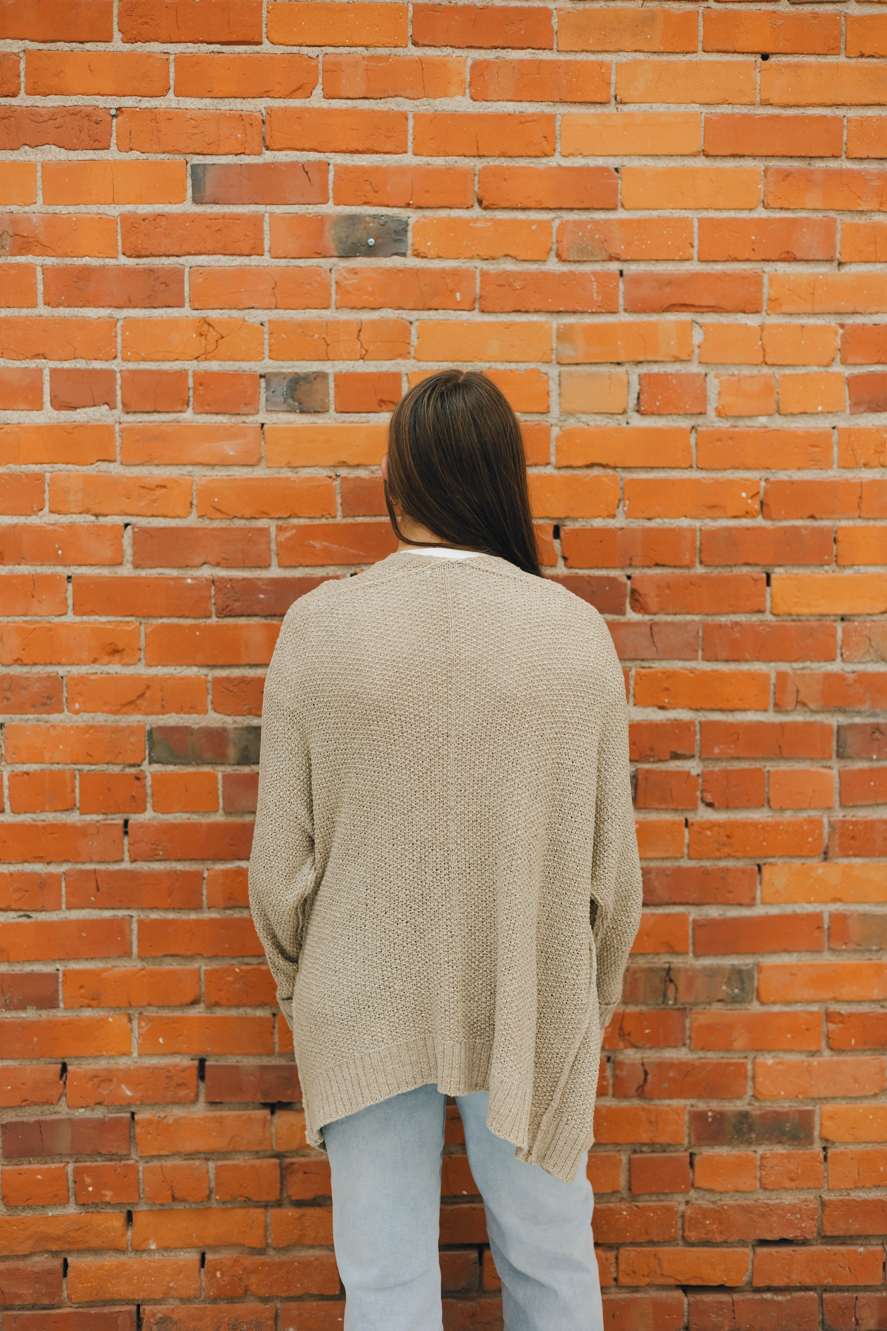 Slouchy Knit Cardigan - Oatmeal