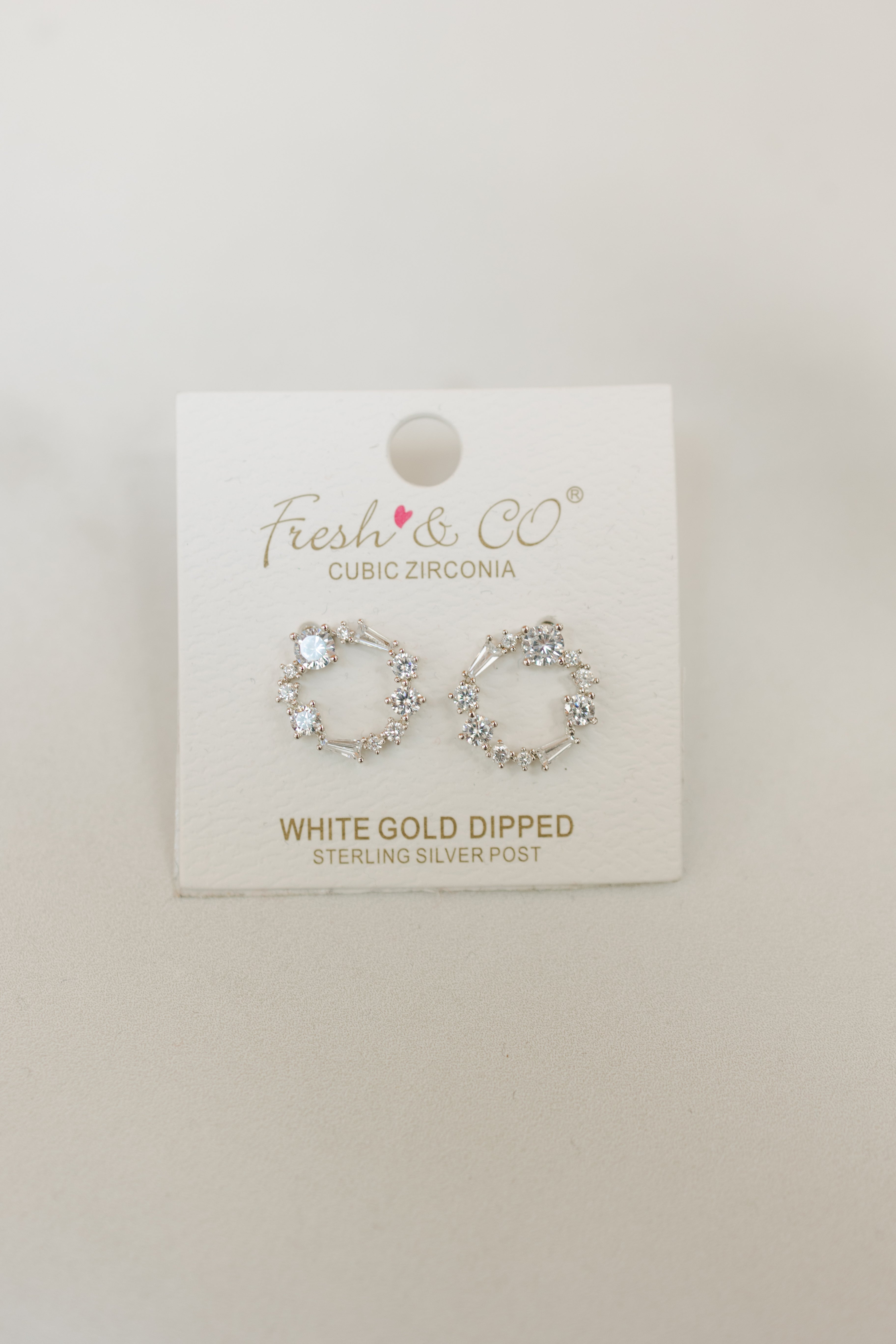 CZ Wreath Stud Earrings