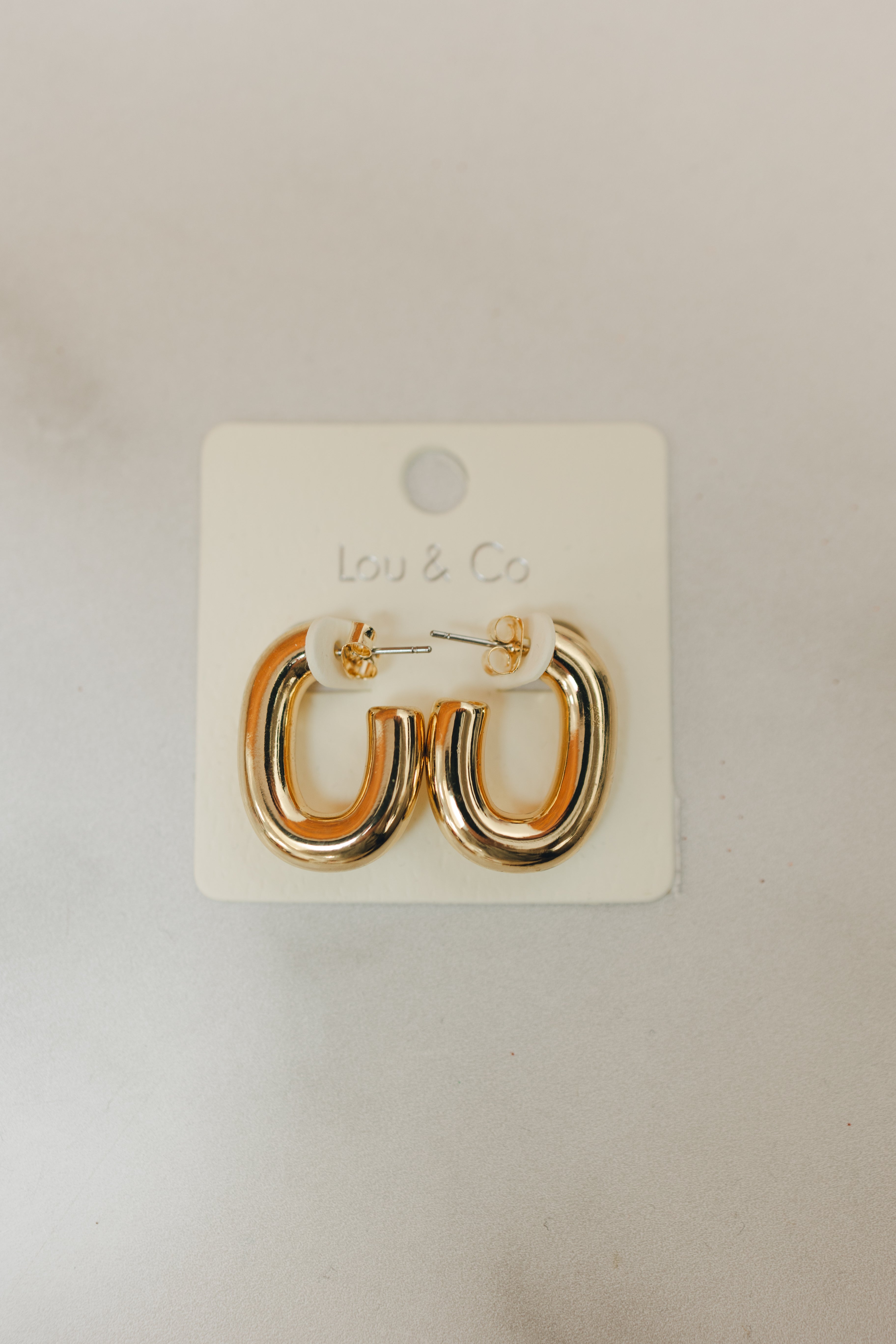 Gold-Dipped Small U-Shaped Hoop Earrings