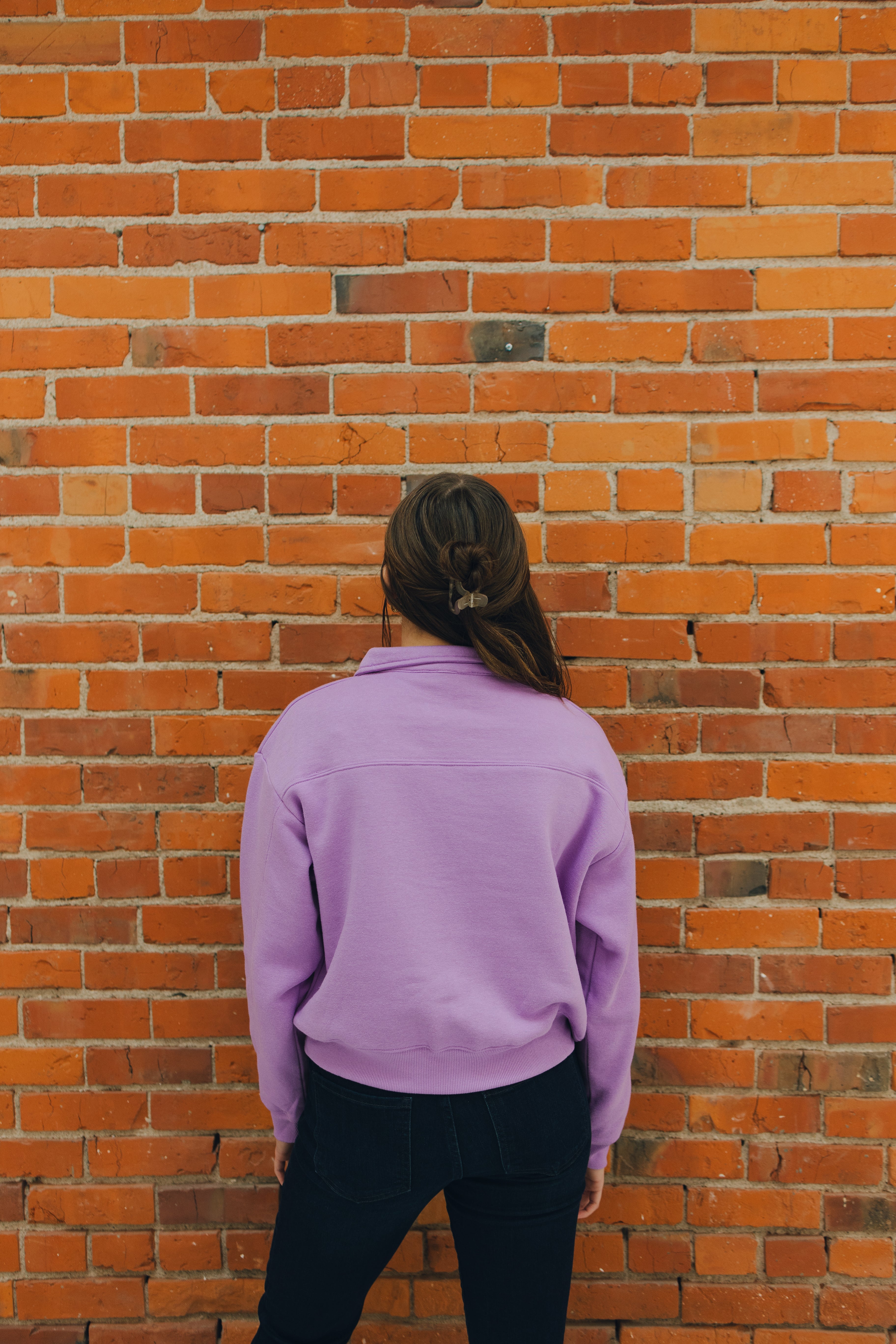 Half Zip Fleece Sweatshirt - Lavender