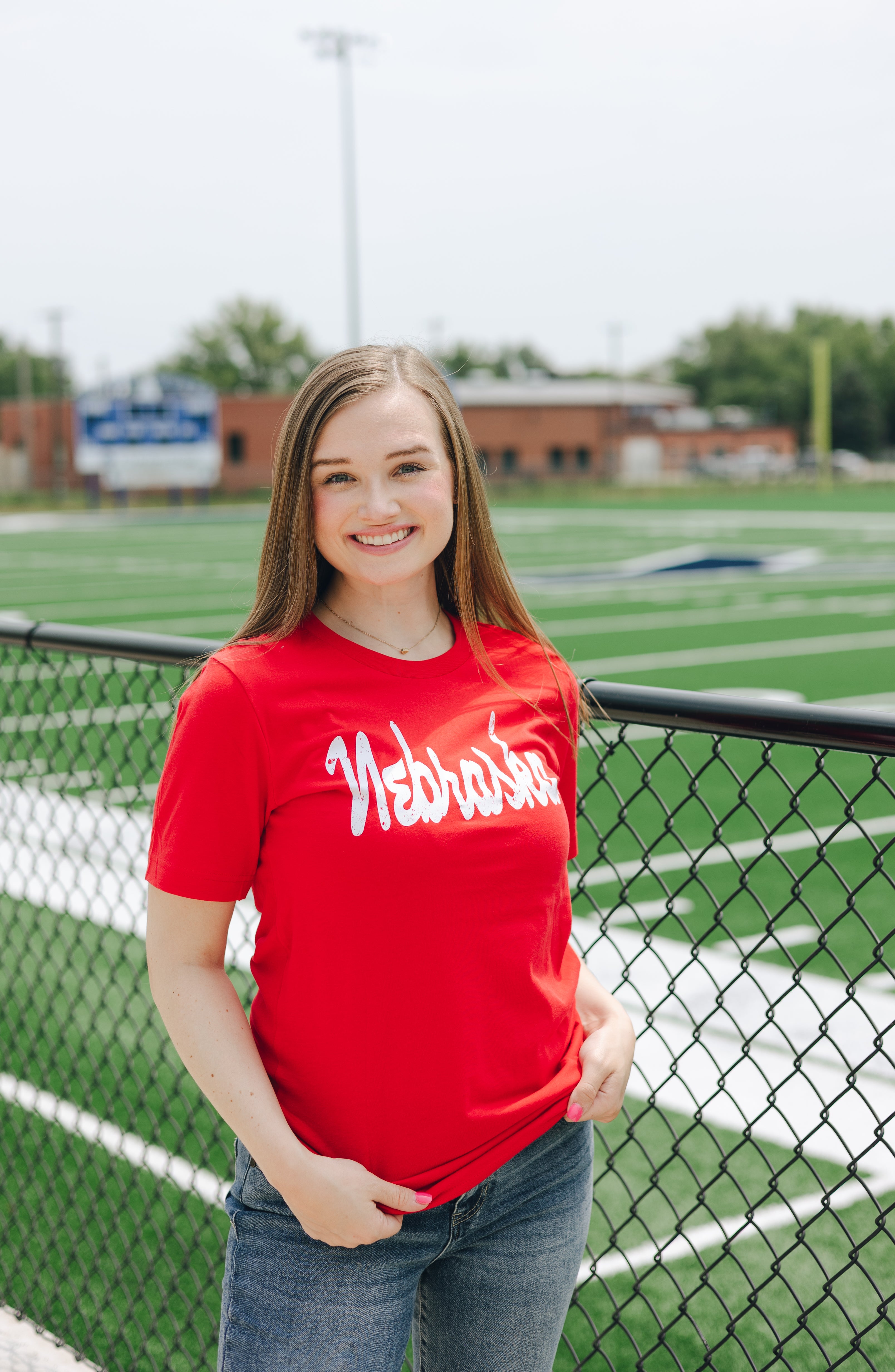 Nebraska Script Tee - Red