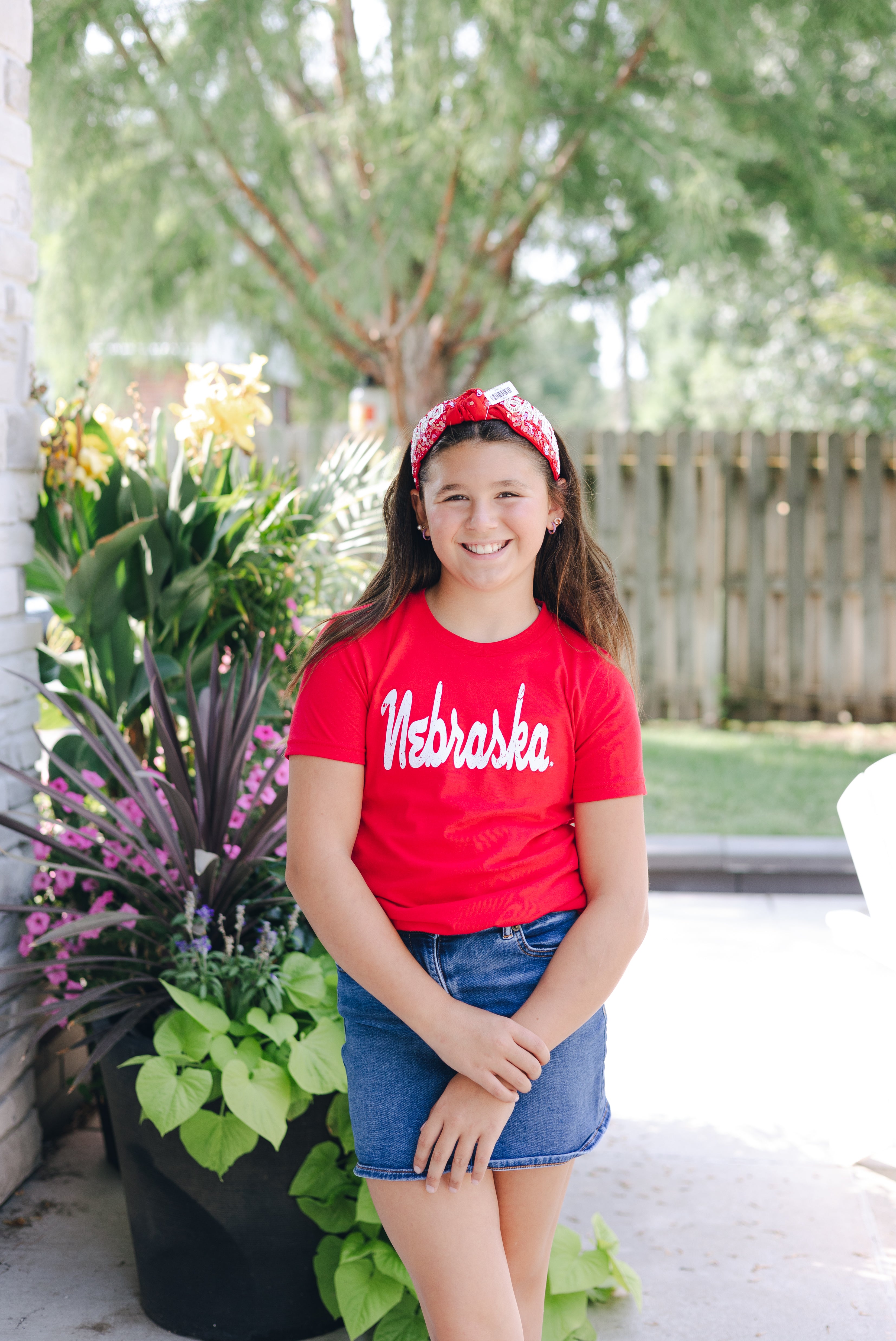 Nebraska Script Tee - Red