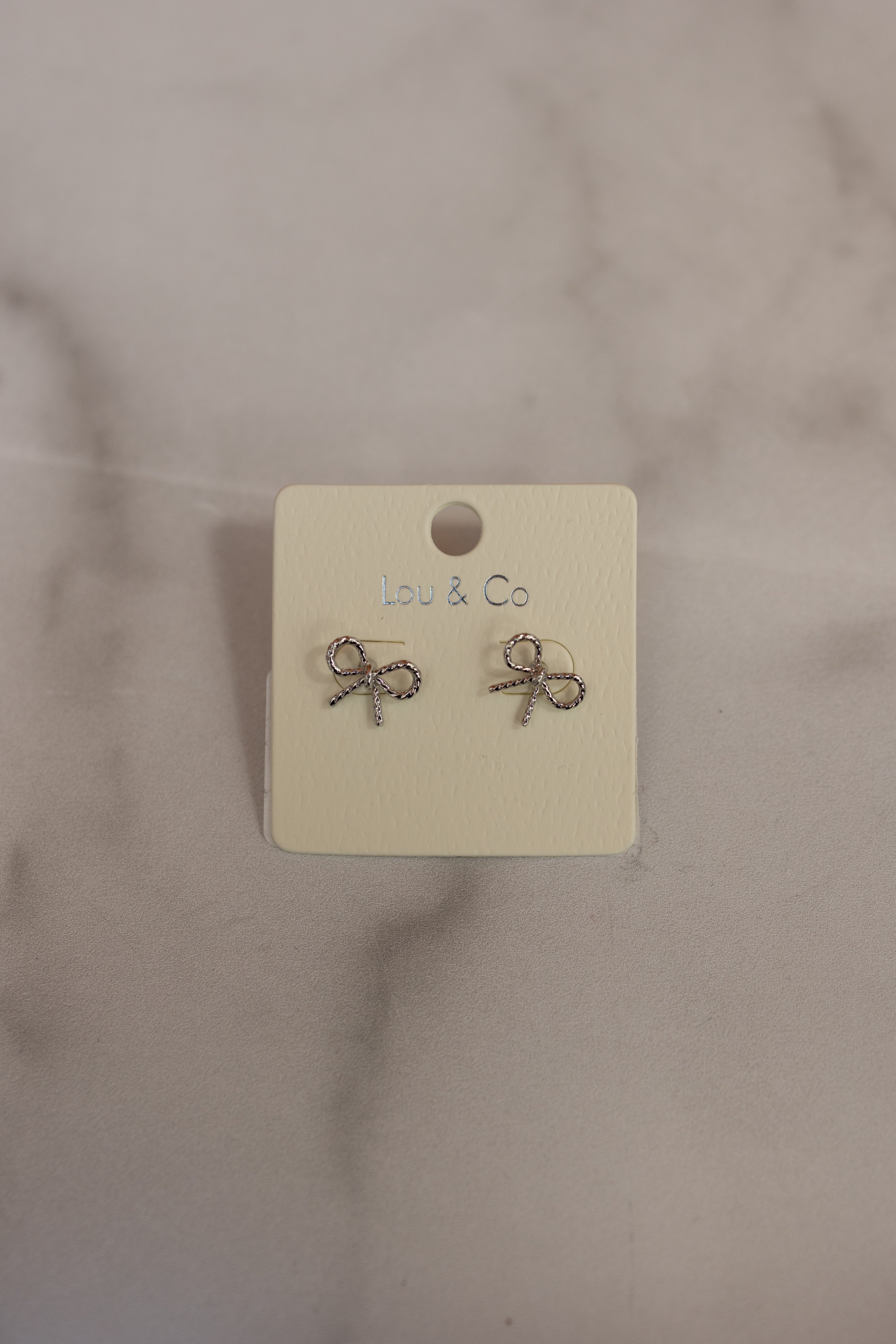 Twisted Rope Small Bow Stud Earrings