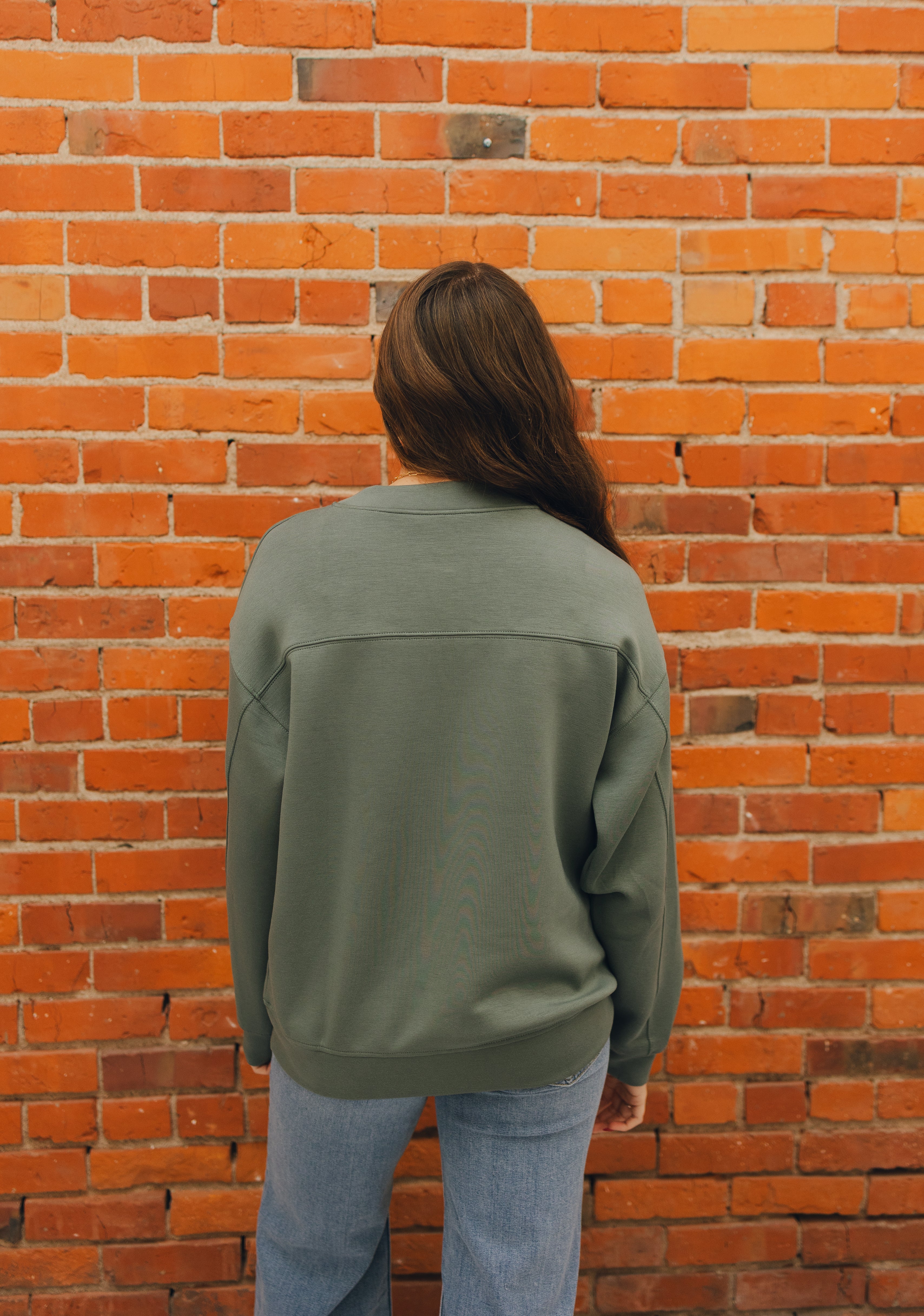 Modal Scuba Mock Neck Pullover - Sage