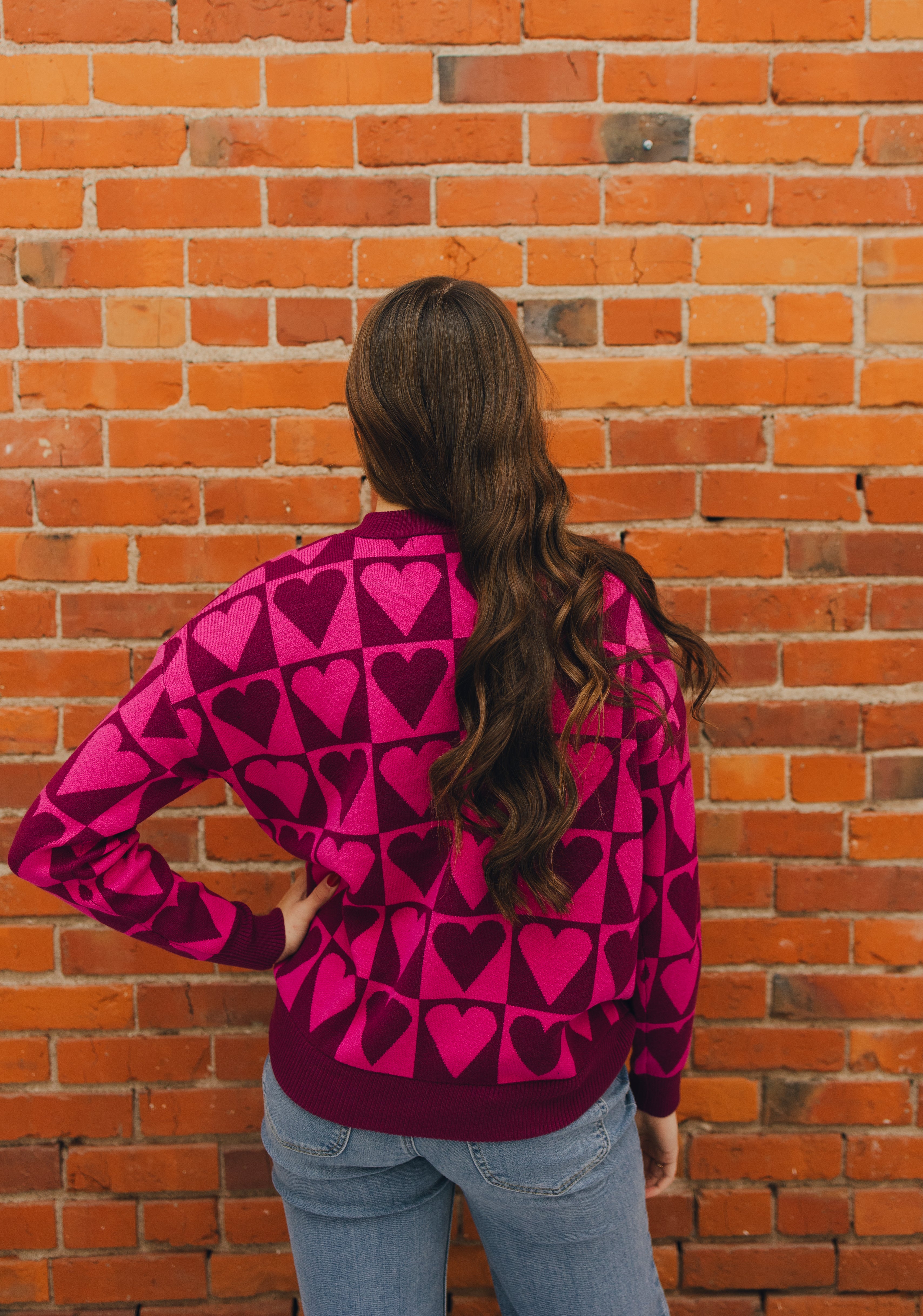 Heart Checkerboard Sweater