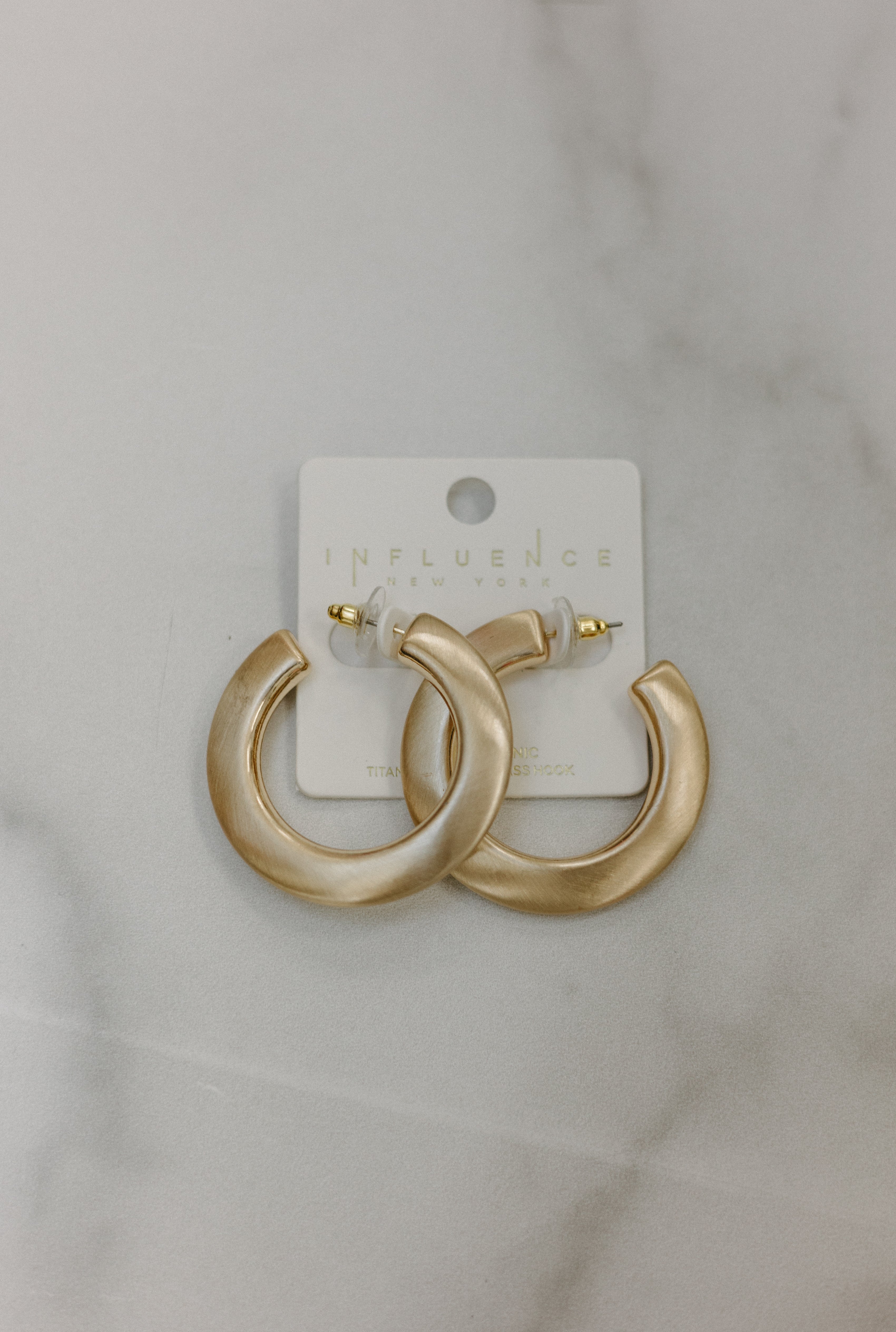 1.75" High Polished Satin Plating Hoop Earrings