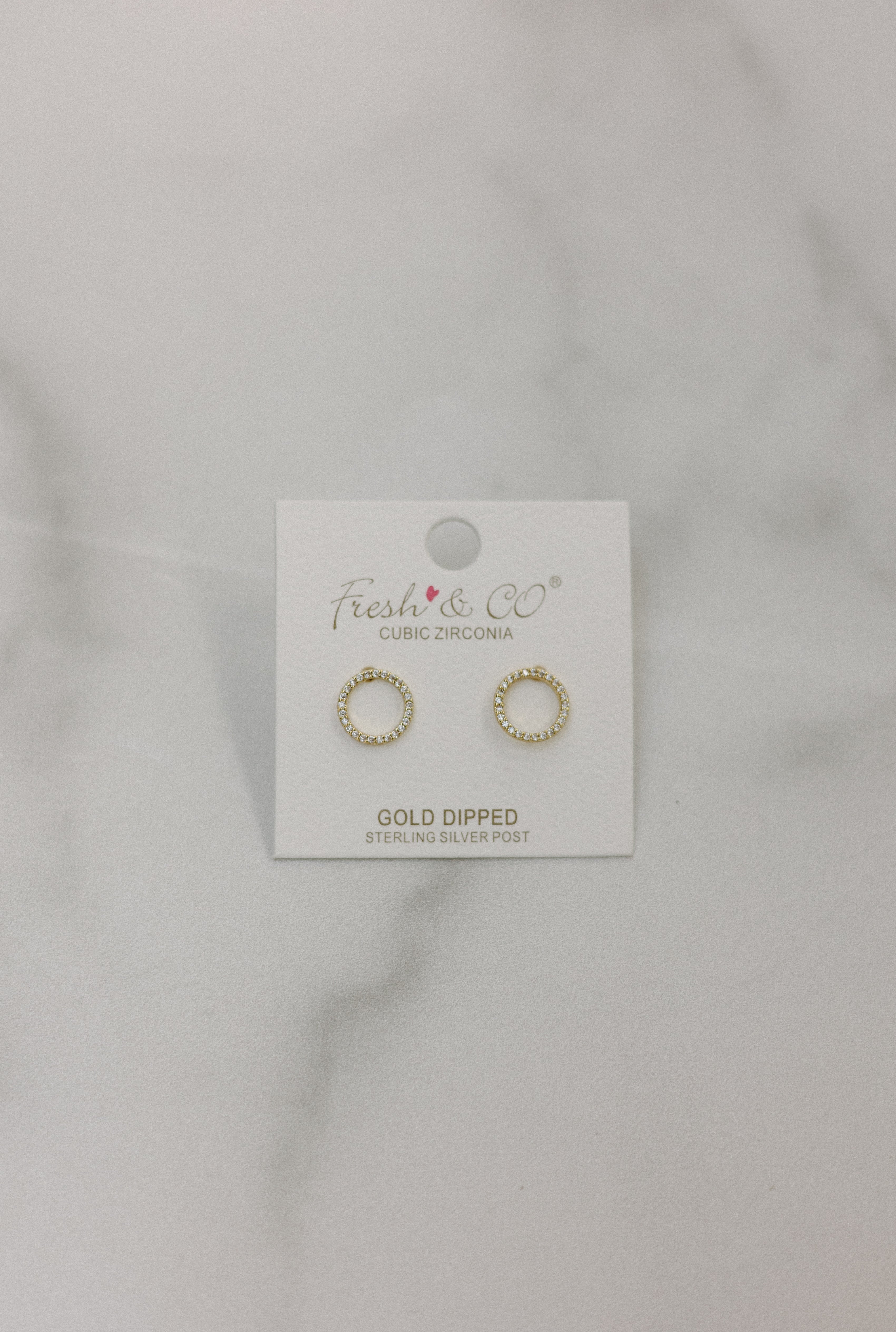 CZ Open Circle Stud Earrings