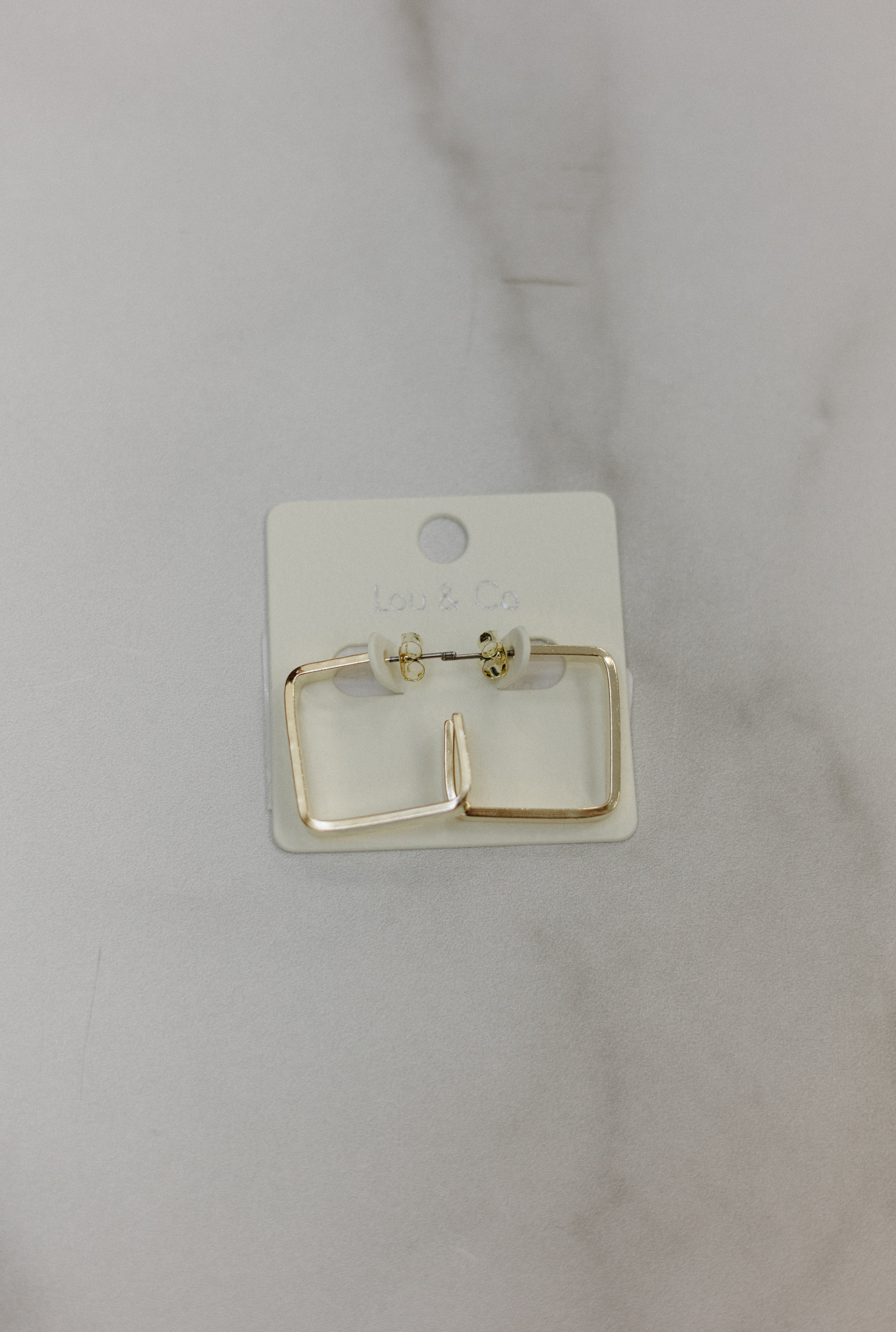 Gold Dipped Square Hoop Earrings