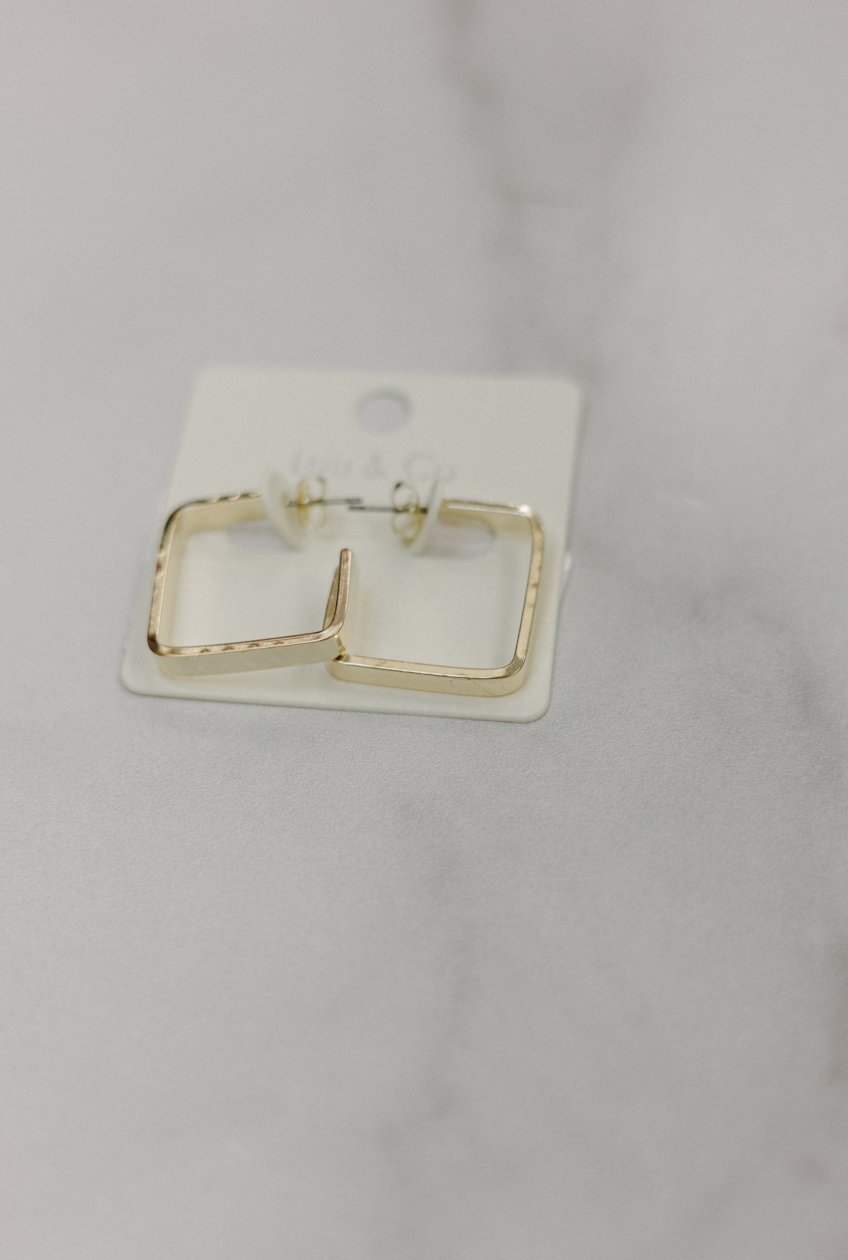 Gold Dipped Square Hoop Earrings