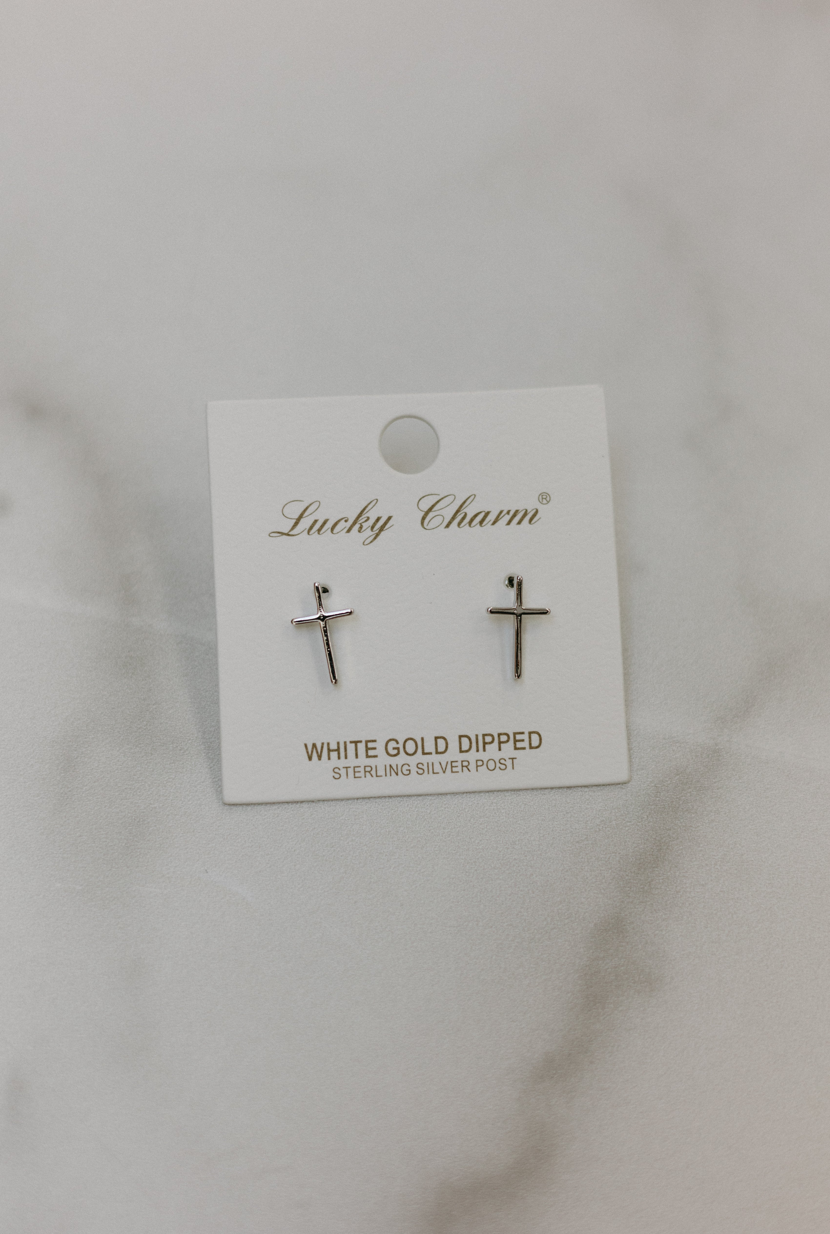 Gold Dipped Cross Stud Earrings